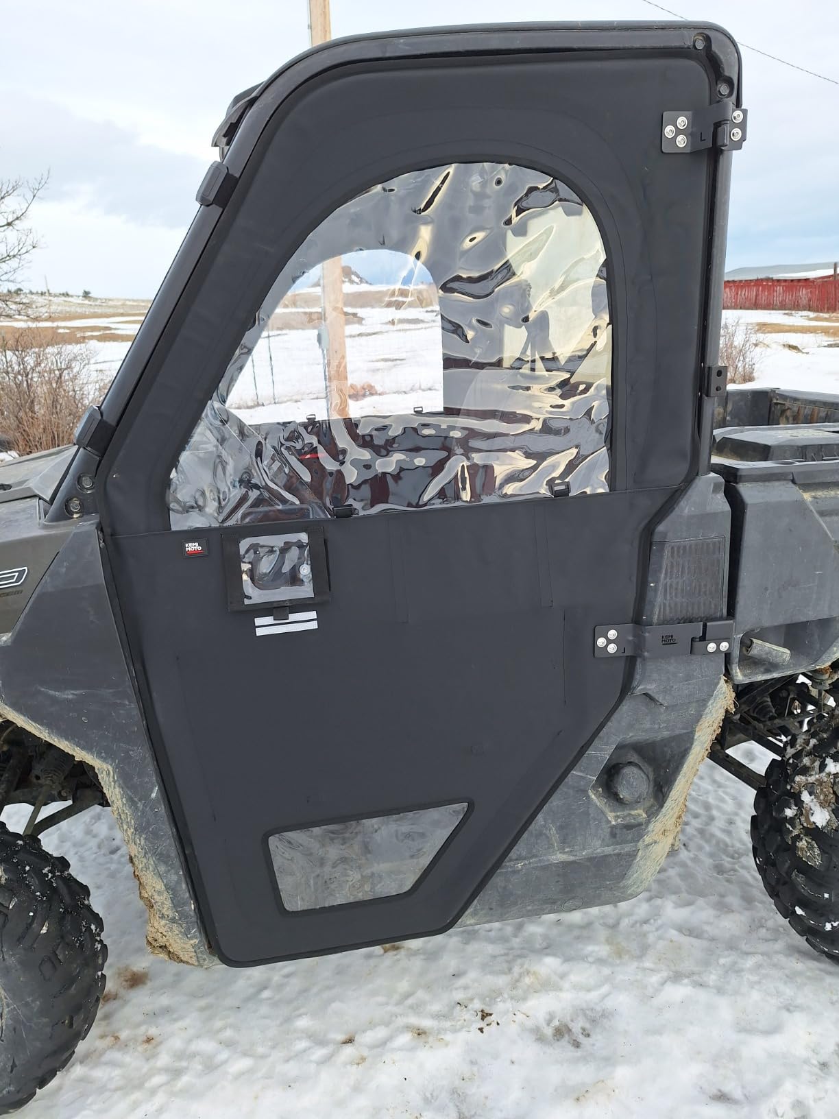 KEMIMOTO UTV Doors with Steel Frame Compatible with Polaris Ranger 1000 | XP1000 2020-2026, Waterproof Tear-Resistant Embossed PVC Oxford Fabric Cab Enclosure Upper Window Replace #2882902 customer photo 1