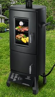 Propane Smoker, Vertical Smoker with Three Removable Shelves, Outdoor Grills & Smokers with Thermometer for BBQ, Backyard, Black customer photo 1