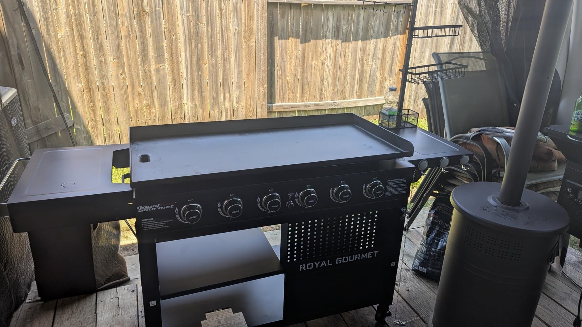 Royal Gourmet GB6000 6 Burner Propane Gas Griddle with Folding Side Tables | 44-Inch Flat Top Gas Grill with Double-Layer Bottom Shelves, 994 Sq. In., 78,000 BTU customer photo 2