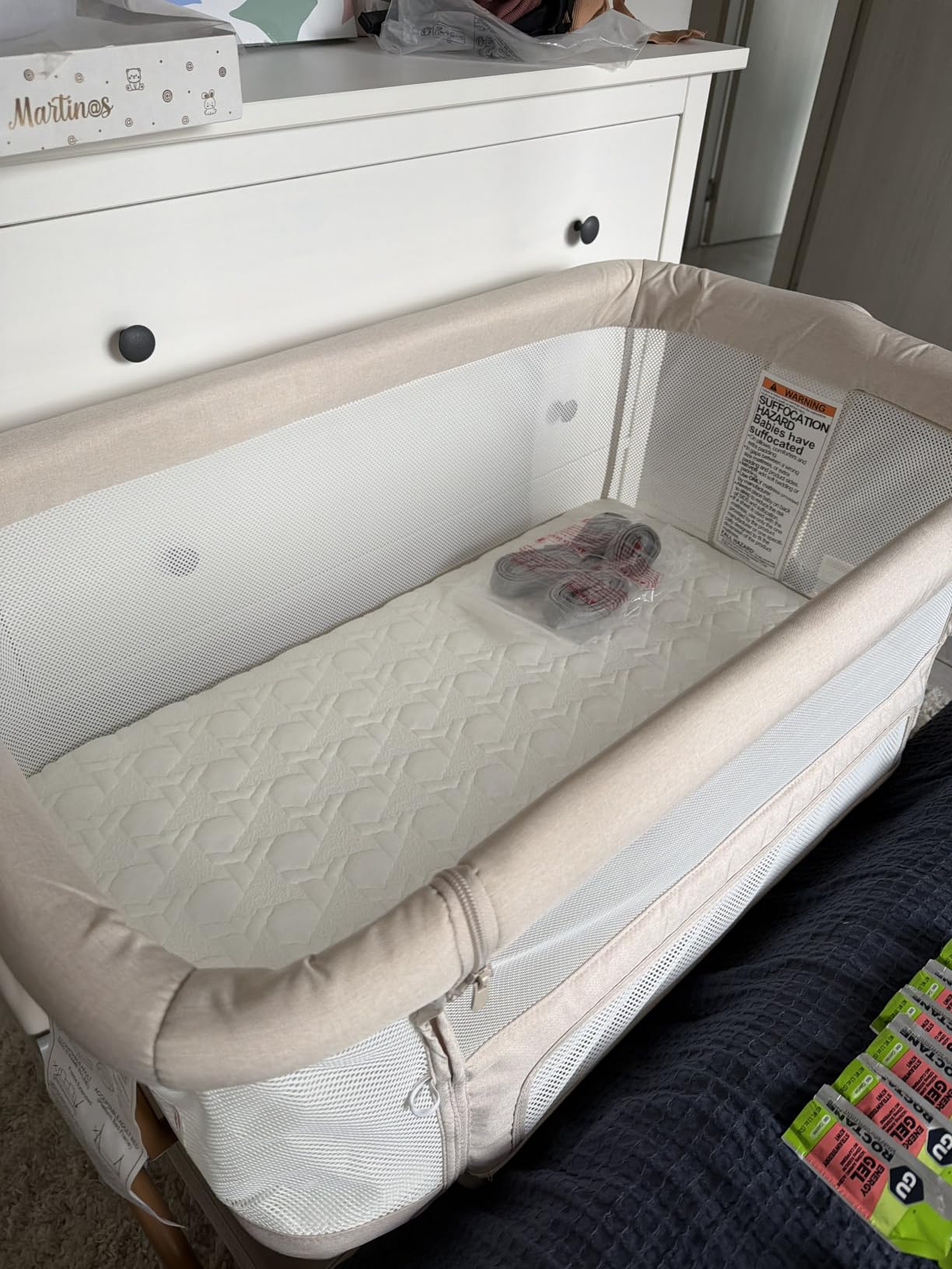 BabyBond Bassinet Bedside Crib, Stable and Secure Crib for Newborns, Beige | 3-in-1 Baby Bassinet Bedside Sleeper with Mattress and Sheet, Anti-Reflux, Full-Mesh Sides, 6-Height Adjustable customer photo 2