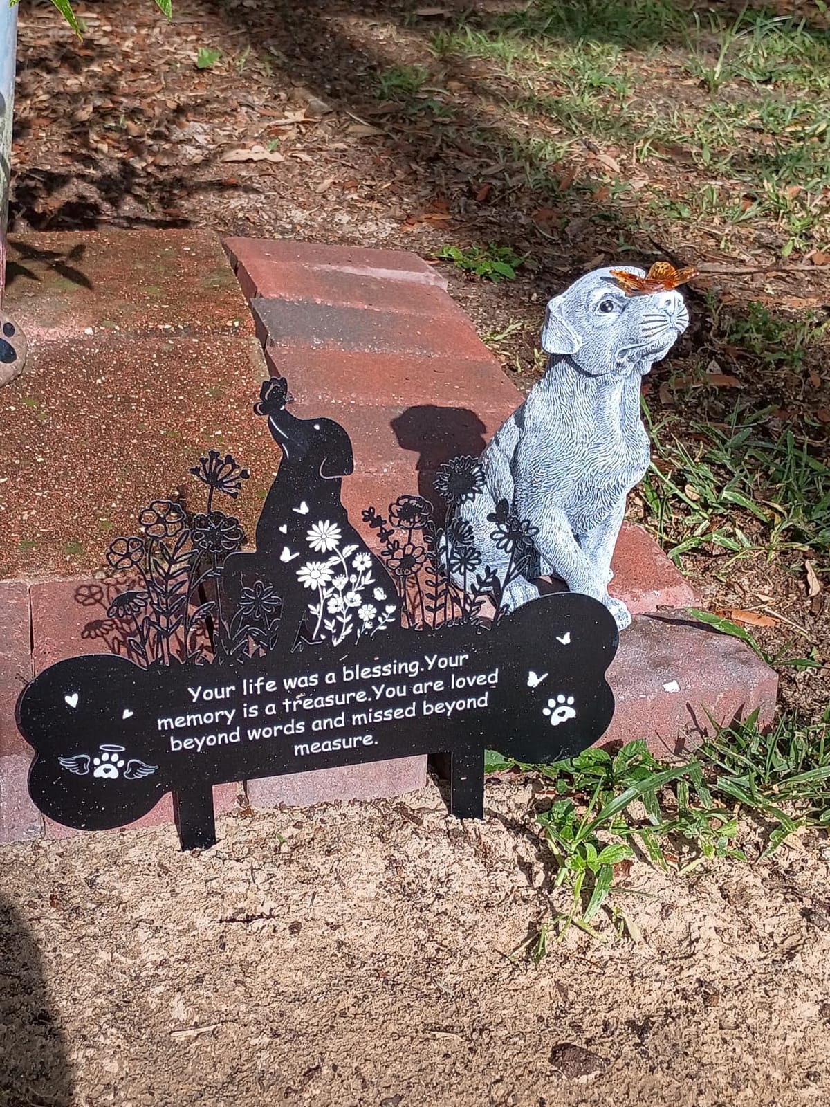 Goodeco Dog Statue with Solar Butterfly Garden Decor | Ideal gifts for mom, dad or birthdays, beautifully crafted outdoor decorations to wow your guests customer photo 1