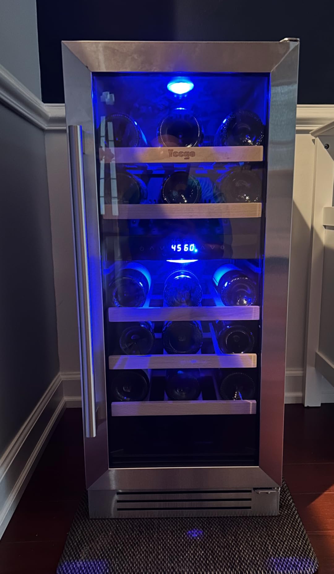 Yeego Wine Fridge Cooler - 15 Inch Dual Zone Wine Fridge Hold 28 Bottles, 40-65°F Wine Refrigerator Glass Door, Built in, Freestanding Under Counter Fridge for Beer Soda Drink Home Bar Office customer photo 2