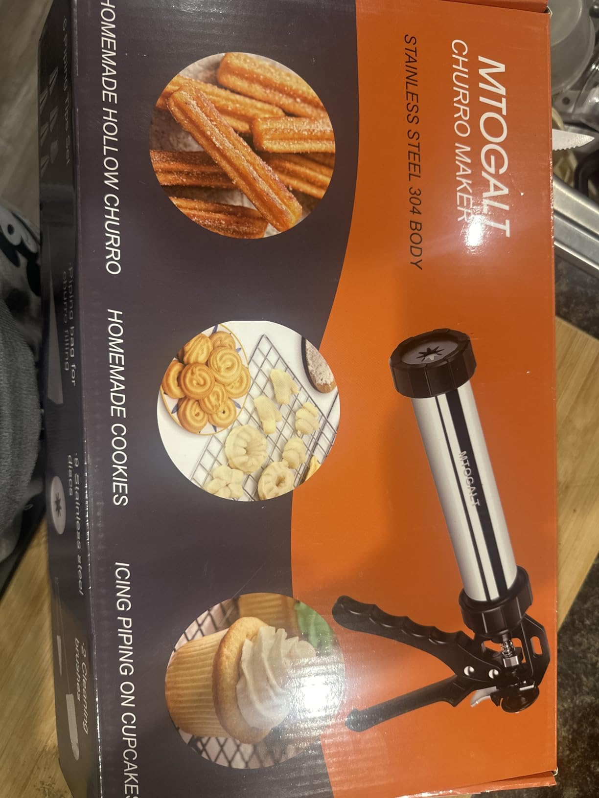 21-Piece Cookie Press Set, Churro Maker Machine, Stainless Steel Baking Gun | Great Christmas Holiday Gift for Spritz Cookies, Hollow Churros, and Pastry with 6 Nozzles, 9 Discs, Piping Bag, 2 Brushes customer photo 1