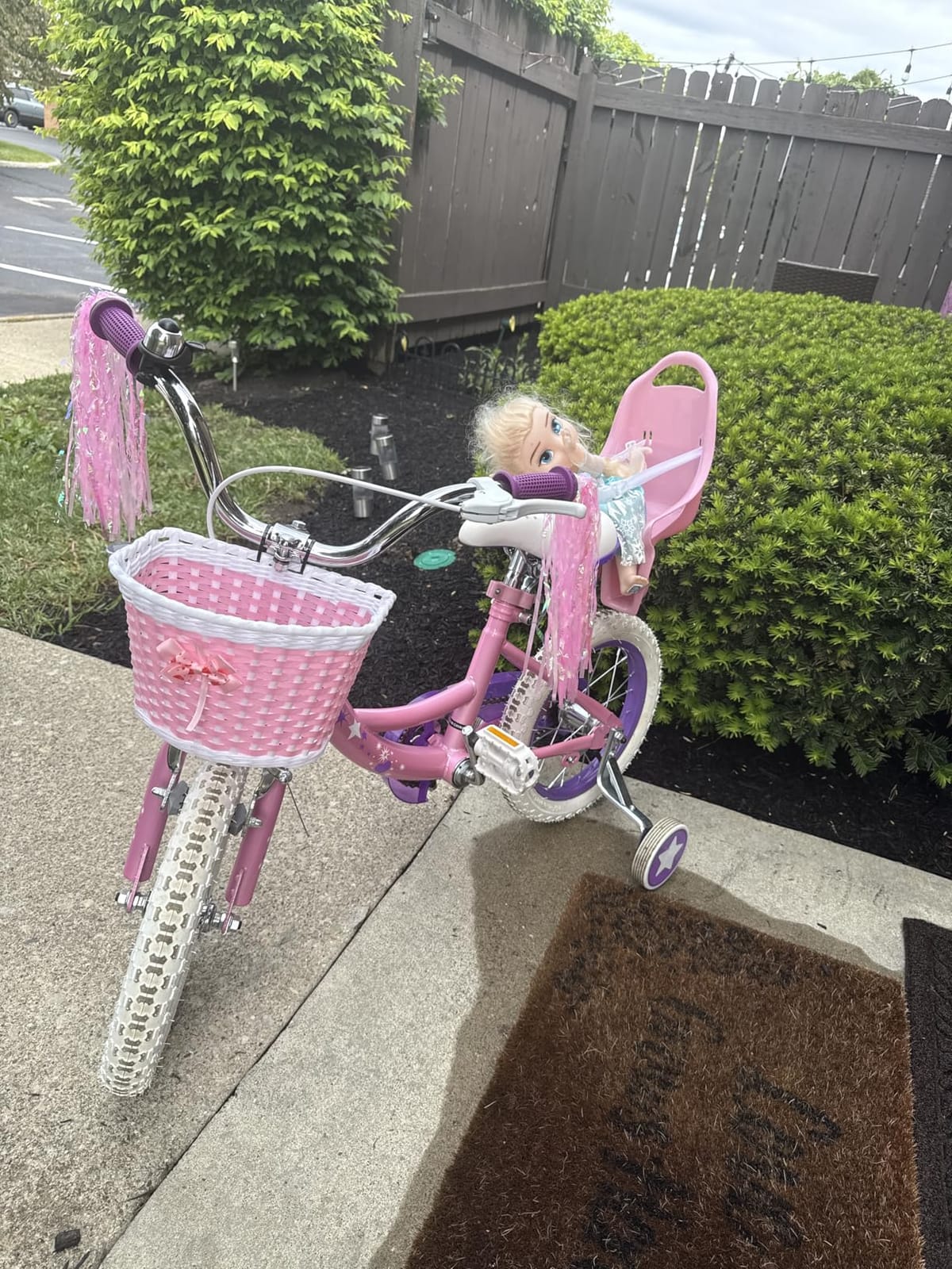 WEIZE Kids Bike, 14 16 Inch Children Bicycle for Girls Ages 4-12 Years Old, Front Basket, Bell, Streamer, Doll Seat, Adjustable Seat & Handlebars, Coaster Brake, Multiple Color customer photo 2