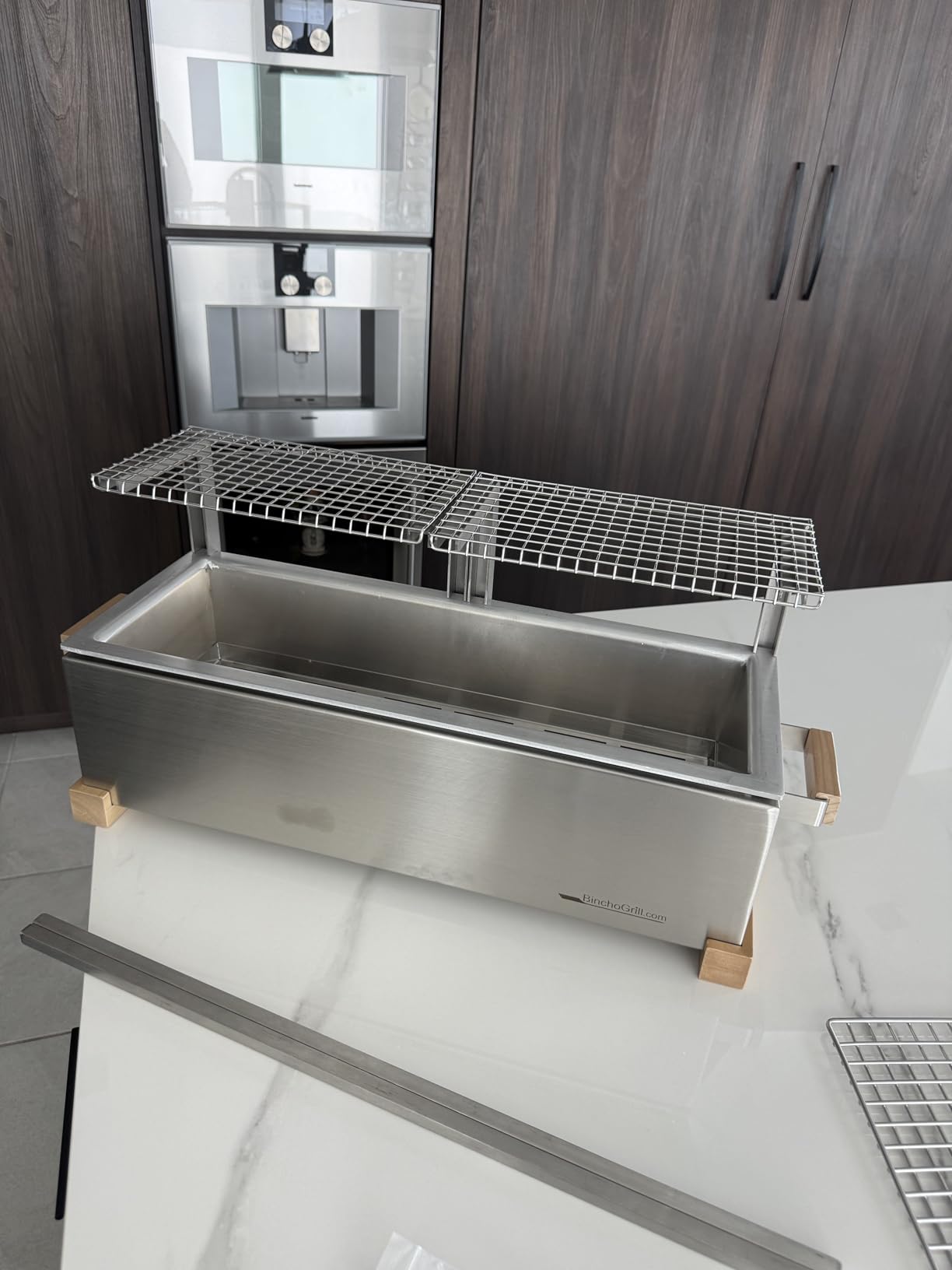 The Bincho Grill 24 Inch Wide Body Yakitori Grill - Japanese Style Charcoal Robata BBQ for Skewers, Steaks, and More - Restaurant-Quality Binchotan Tabletop Grill - Portable and Durable customer photo 1