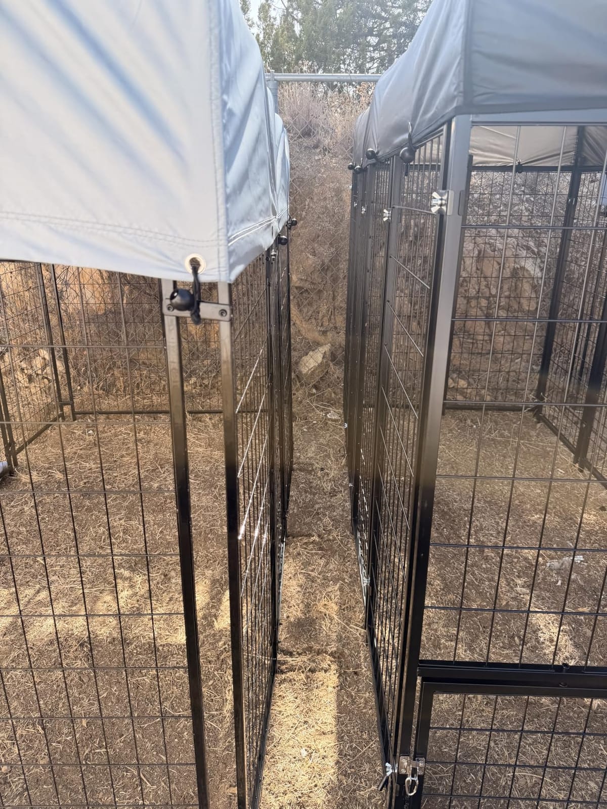 Sino Luban Outdoor Dog Kennel Outside Run with Doggy Door, Swivel Feeder & Roof - 8x4x6FT customer photo 1