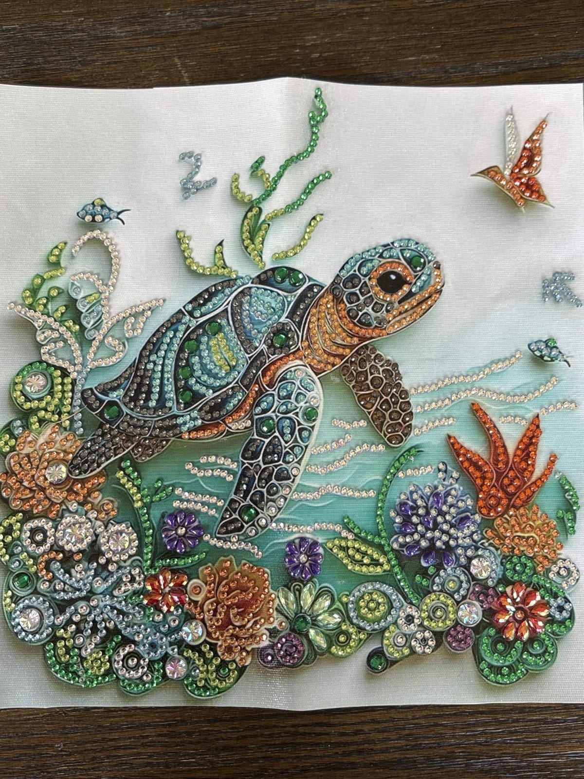 ZQEATRY Sea Turtle Special Shape 5D Diamond Art Kit for Adults Beginners 11.8x11.8 Inch customer photo 2