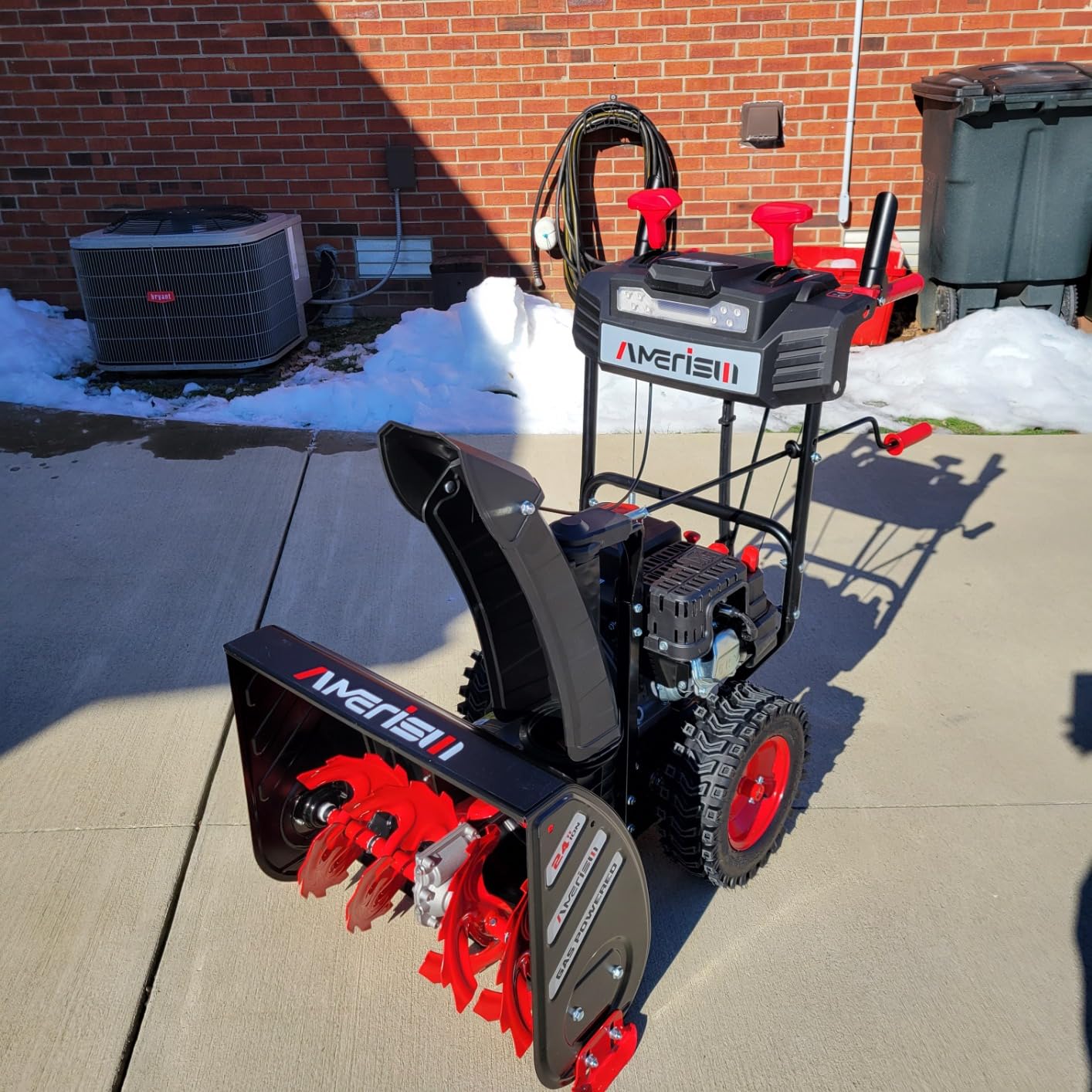 AMERISUN 24-Inch Gas Snow Blower with 212cc 4-Cycle OHV Engine, Recoil Start, 40Ft Snow Throwing for Decks, Driveways, and Sidewalks customer photo 1