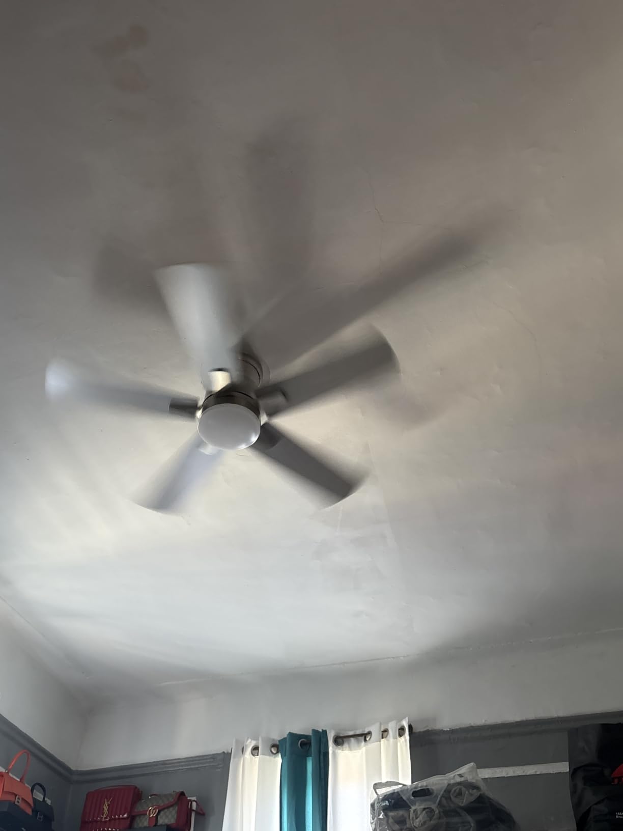 Flush Mount Ceiling Fans with Lights 42 Inch, Remote Control, 3CCT Dimmable, 6 Speeds, Noiseless Reversible DC Motor, Low Profile Hugger Black Ceiling Fan for Living Room, Patio, Indoor/Outdoor, ETL customer photo 2