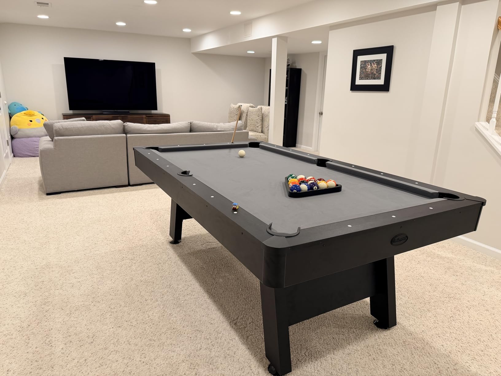 GoSports 7 and 8 ft Pool Tables with Wood Finish - Gray, Black, or Green Felt - Billiards Game Room Table for Adults & Family customer photo 1