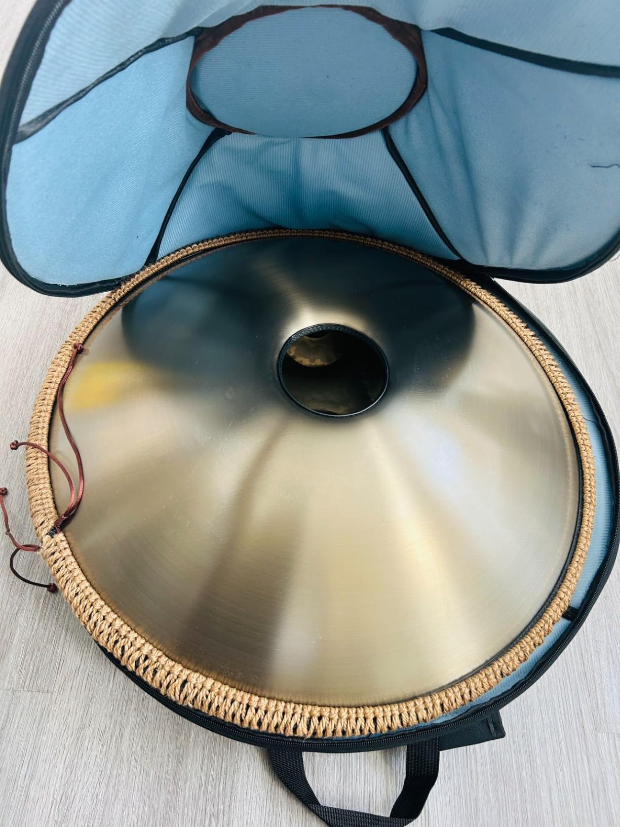 Handpan Drum - 22-Inch 9-Note D Kurd 440Hz - Hand Tuning Handpan - Includes Soft Bag, Mallets, Stand, Note Stickers, Cleaning Cloth - Artist Performance Video customer photo 1