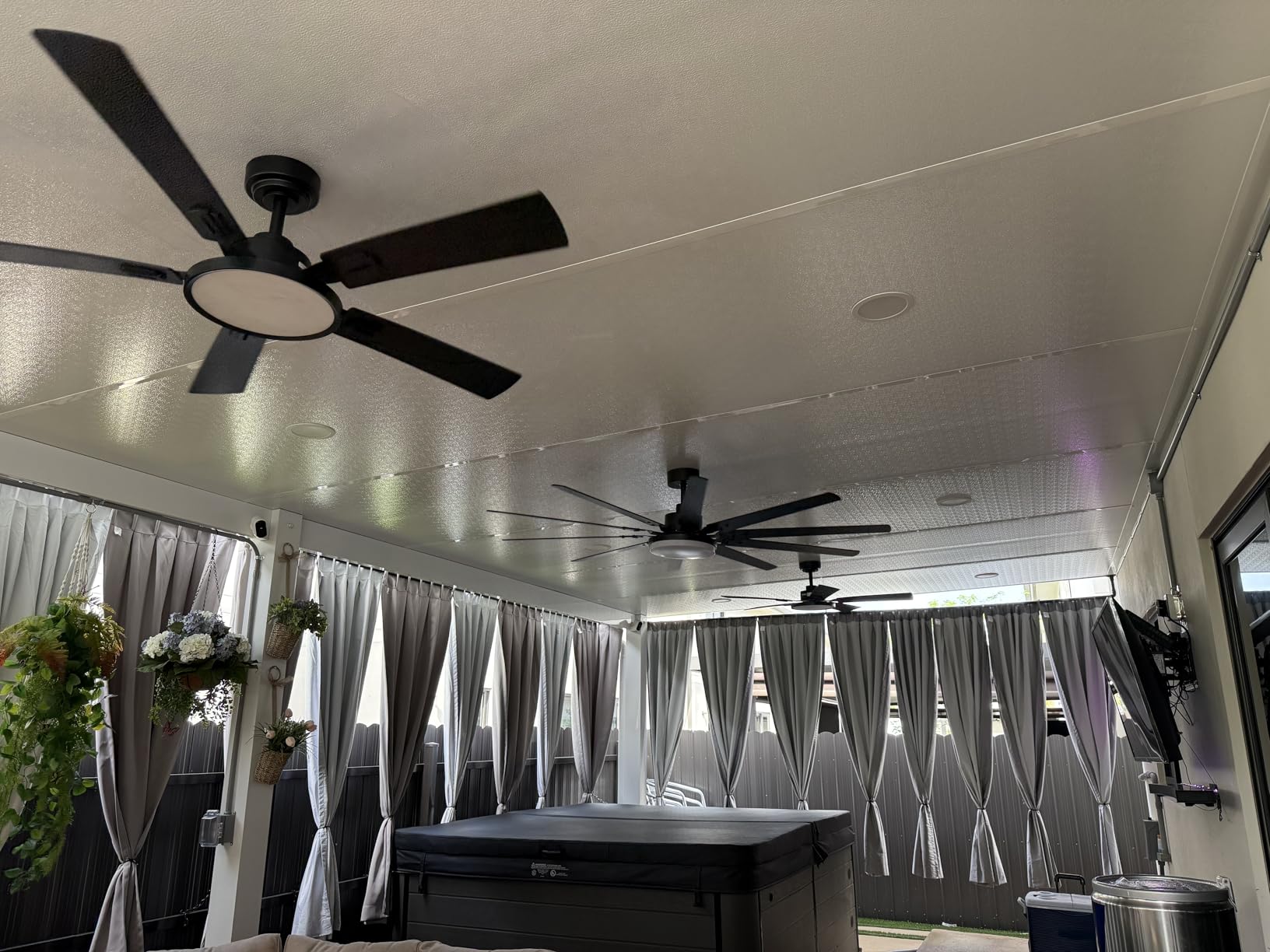 Fanbulous 84 inch Large Ceiling Fans with Lights and Remote, 32W LED light | High CFM Airflow, 10 Blades, 3 CCT, 6 Speed Reversible Quiet DC Motor, Dual-Finish, Outdoor, Living Room, Patio, Black customer photo 2