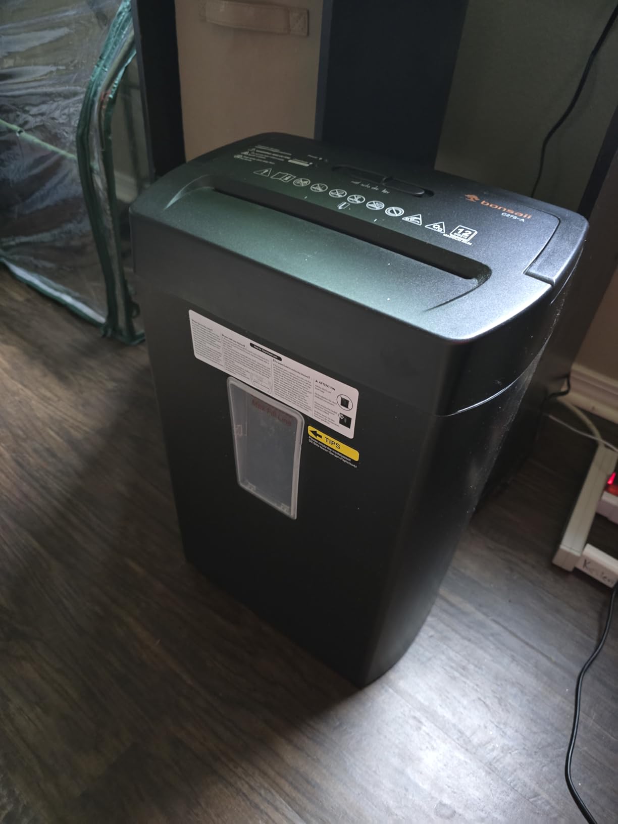Bonsaii Micro Cut Paper Shredder, 10-Sheet, Home Office, 5.5-Gallon bin, P-4 Security Level, Shreds Credit Cards, Staples and Paper Clips, 5-minute Run Time, Small Shredder for Home Office, C275-B customer photo 1
