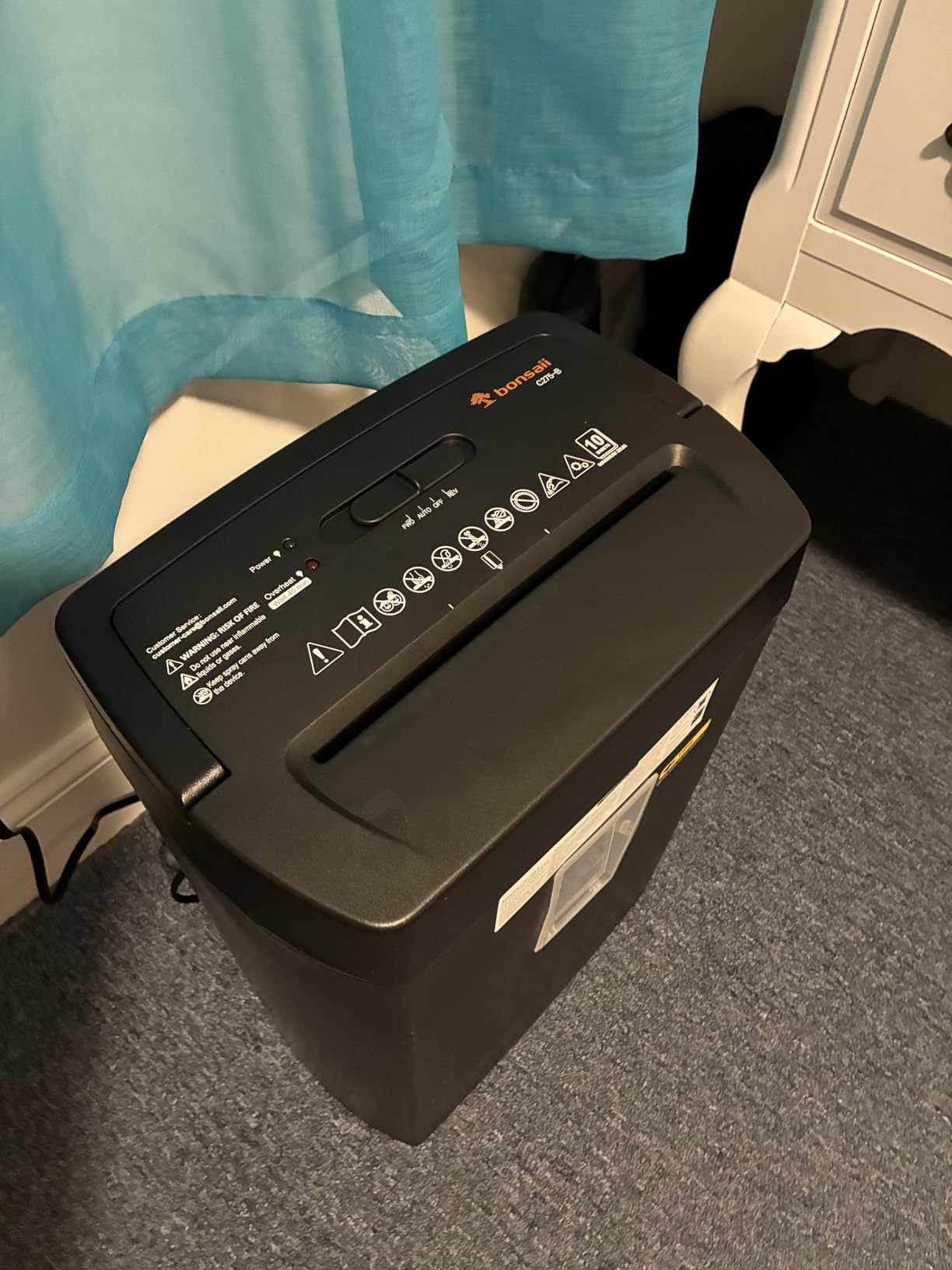 Bonsaii Micro Cut Paper Shredder, 10-Sheet, Home Office, 5.5-Gallon bin, P-4 Security Level, Shreds Credit Cards, Staples and Paper Clips, 5-minute Run Time, Small Shredder for Home Office, C275-B customer photo 2