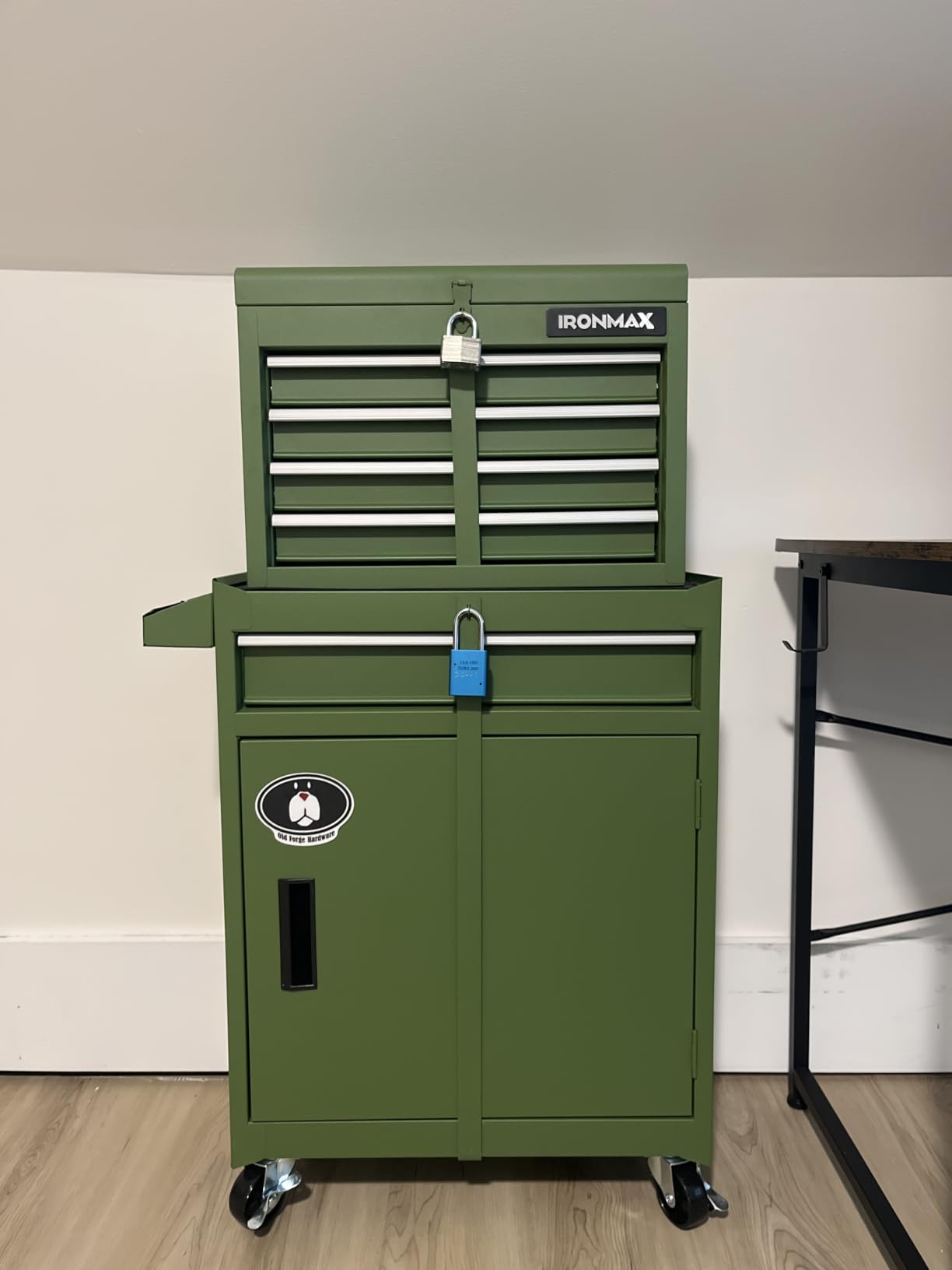 Goplus Tool Chest, 5 Drawers Rolling Tool Cabinet with Detachable Top Toolbox, Universal Lockable Wheels, Lock Bar, Protective Liner & Tool Rack, Metal Tool Storage Cart, Tool Box for Garage Workshop customer photo 1