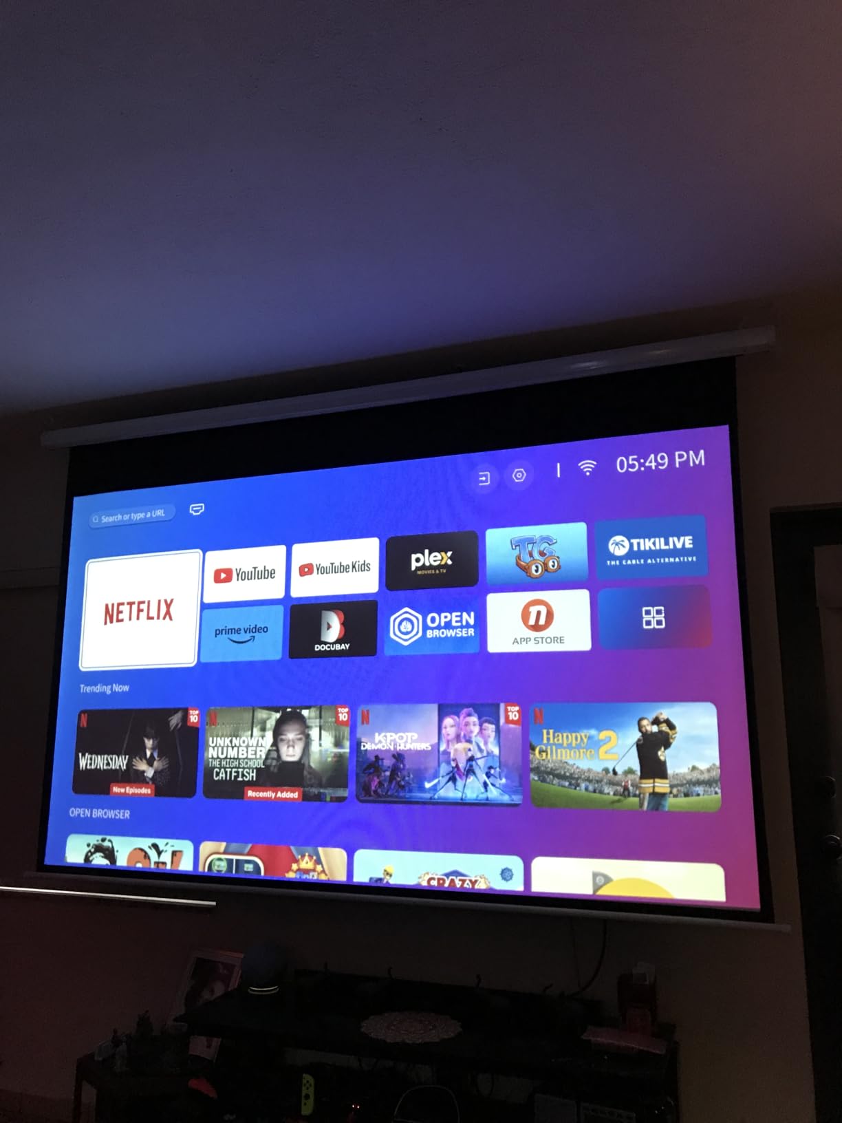 Kayle 120 Inch Motorized Projector Screen w/Wireless Remote, Black, 16:9 customer photo 1