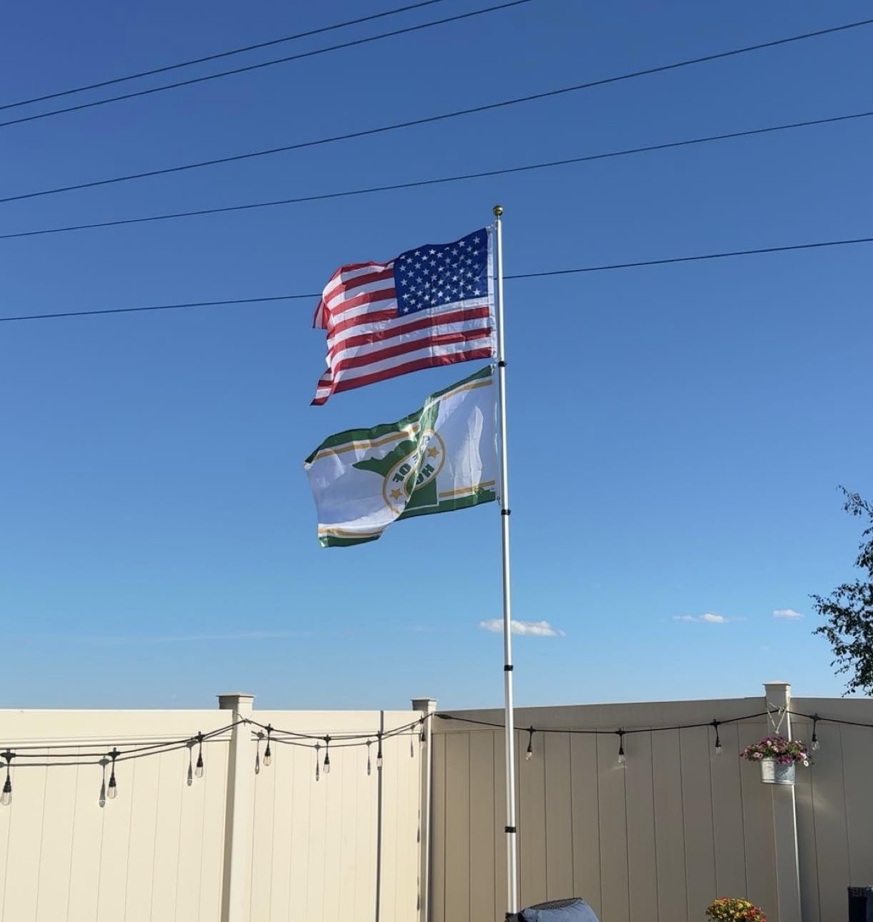 NELXINJO 20ft Telescopic Flag Pole - Extra Thick Outdoor Telescoping Flag Poles with 3x5 American Flag for Residential or Commercial,Black customer photo 2