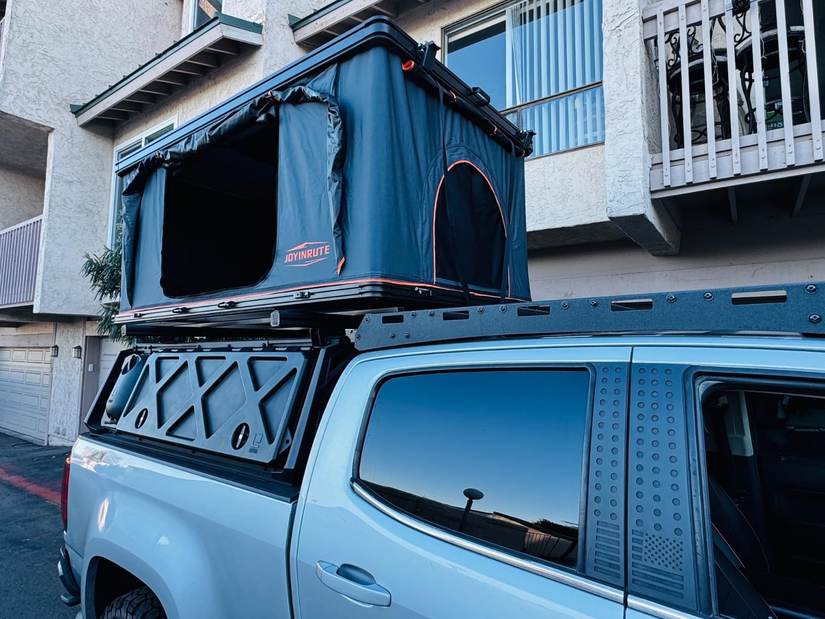 Rooftop Tent Hard Shell with Winter Insulation for 4-Season Camping | Aluminum hardshell,2-layer mat,LED light strip,2 Person Car Roof top tent,Suitable for Jeep Truck SUV Trailer customer photo 2
