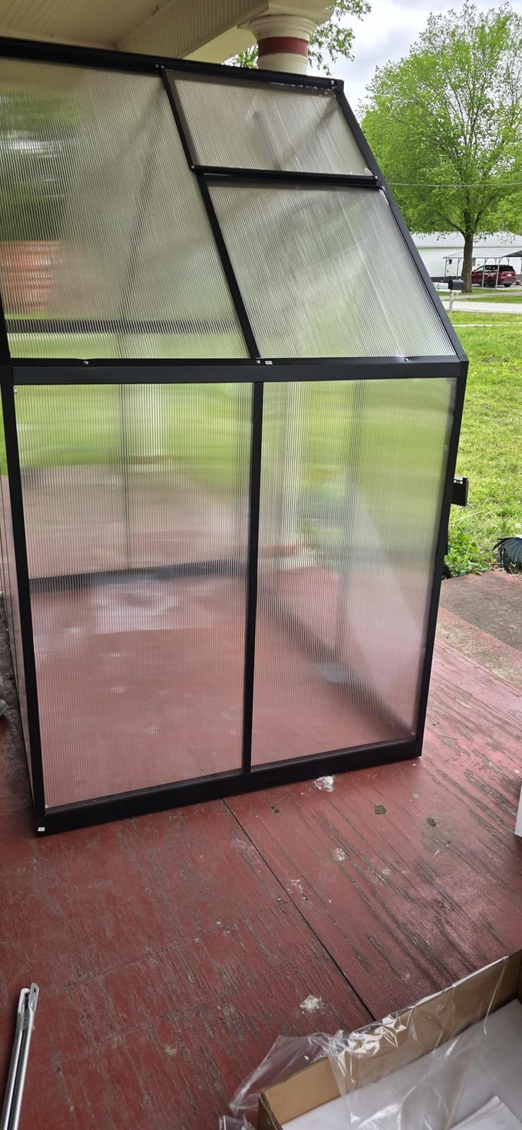 8X14FT Enhanced Aluminum Walk-in Greenhouse for Outdoors with Thermometer customer photo 1