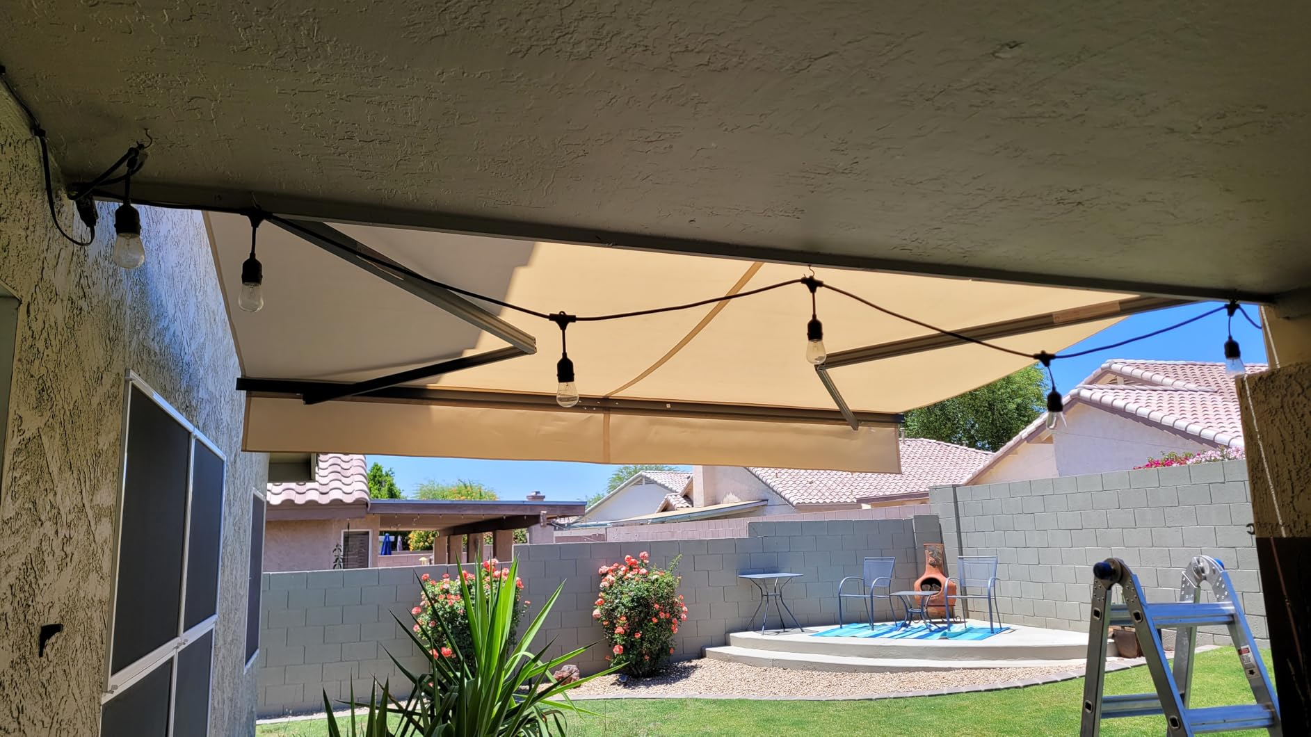 HOMEDEMO 10x8 Retractable Awning for Patio, Beige customer photo 1