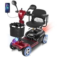 20 Miles 4 Wheels Mobility Scooter for Seniors/Adults Up to 300LBS,350W Electric Wheelchair Detachable Lithium Battery,Dual Baskets,Rotating Seat,with Taillight, USB Charging, Red 18AH customer photo 2