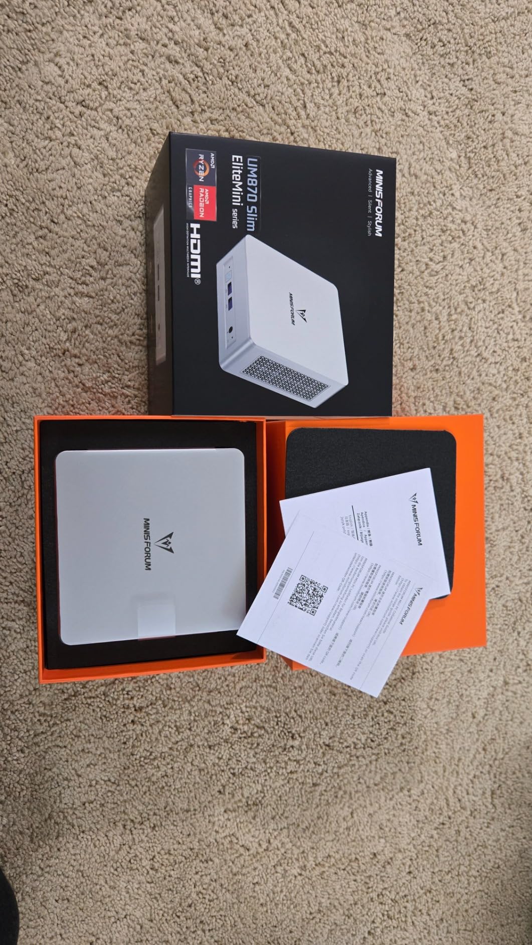 MINISFORUM UM870 Slim Mini PC AMD Ryzen 7 8745H(8C/16T), Mini Desktop Computer 32GB DDR5 RAM 1TB SSD, USB4/HDMI/DP 8K@60Hz Output, 2.5G LAN Port, 4xUSB Ports, WiFi 6E, BT5.3, AMD Radeon 780M Graphics customer photo 1