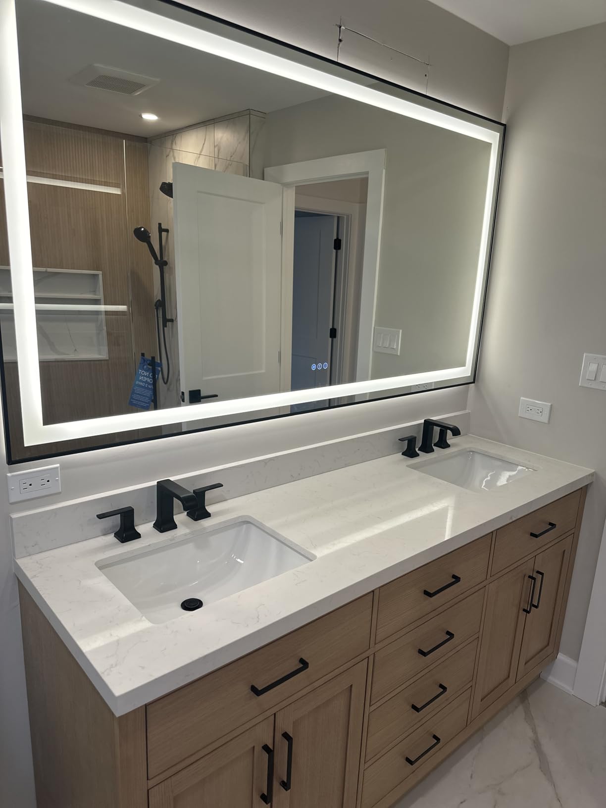 24x32 LED Bathroom Mirror, Dual Lit Anti-Fog Wall Vanity Mirror | 3 Color Dimmable, Memory Function, Shatter-Proof Tempered Glass, ETL Listed, IP54 Waterproof Horizontal/Vertical customer photo 1