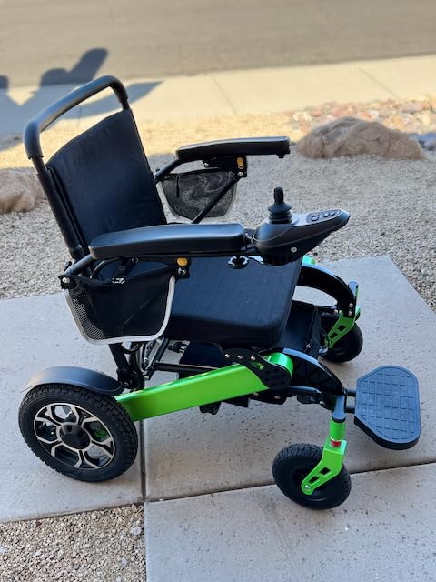Reclining Electric Wheelchair for Adults, 30+ Miles Long Travel Range All Terrain Power Wheelchair with 2 Li-ion Battery, Lightweight Foldable Motorized Wheel Chair for Seniors, with Telescopic Handle customer photo 1