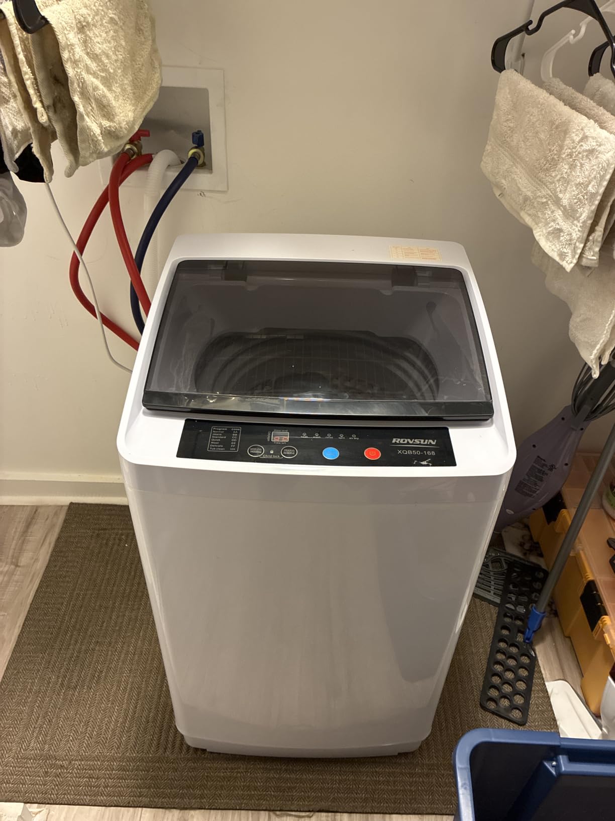 ROVSUN 30LBS Washing Machine, Full-Automatic Portable Washer with Stainless Steel Drum, Electric Laundry Machine, Washer and Spin Dryer Combo with Drain Pump for Home, Apartment customer photo 2