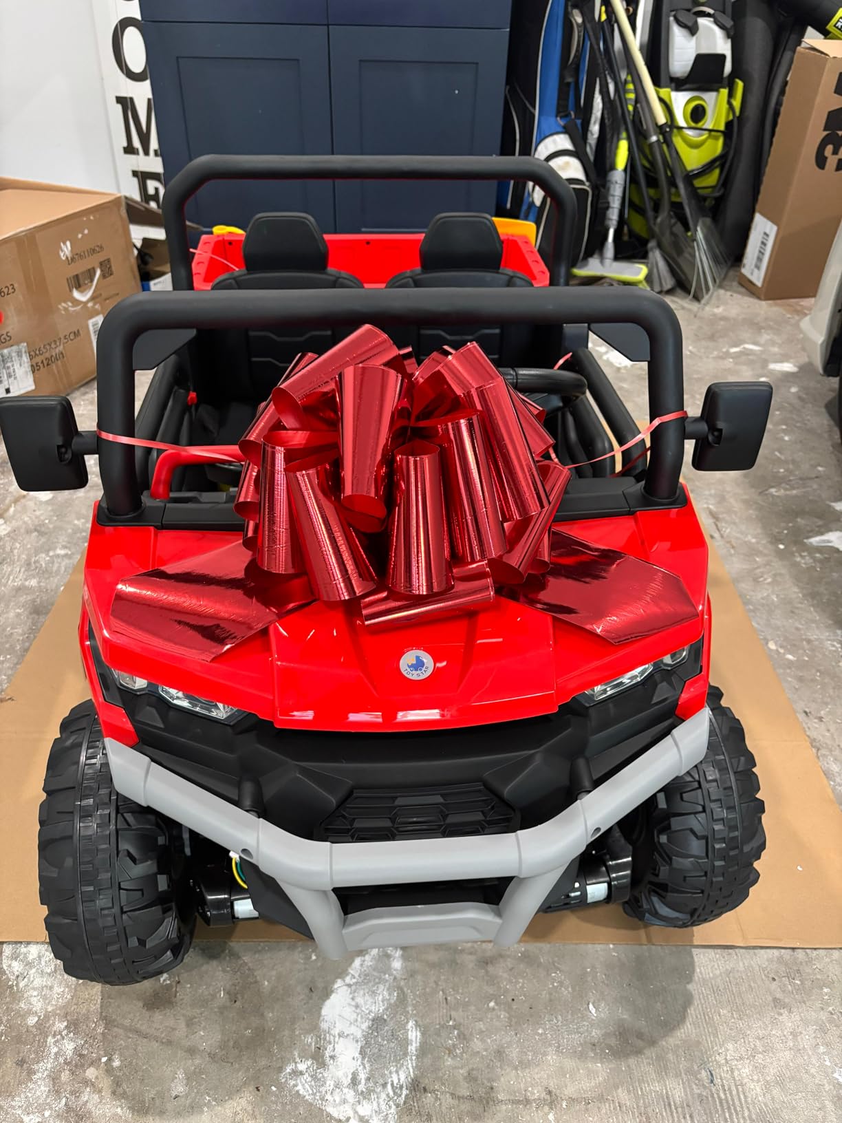 24V 4WD Ride on Car Dump Truck w/4X200W Motor, 2 Seaters, Gift Flower, 2.4G Remote Control, Bluetooth Music, LED Light, 24 Volt Ride on Toy Cars for Big Kids, Black customer photo 2