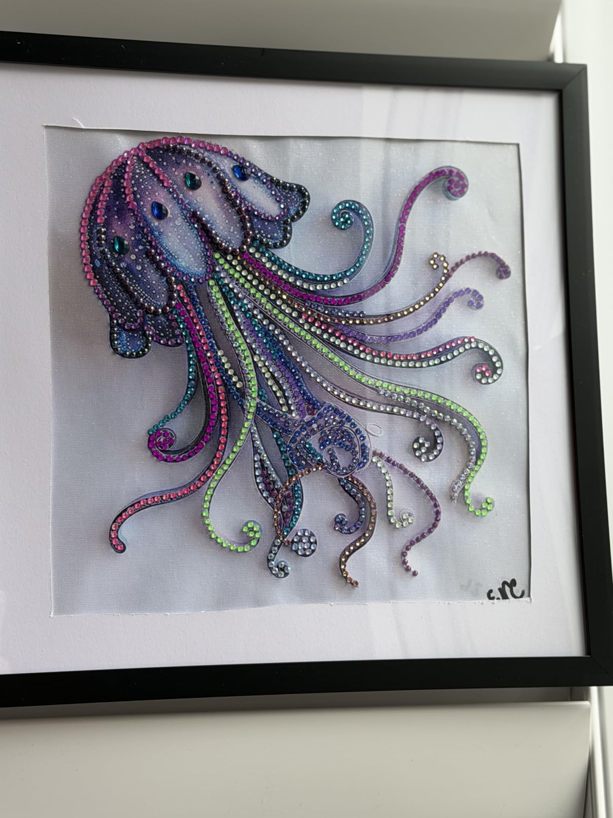 Purple Octopus Diamond Art Kits for Adults, 5D Diamond Painting 12 x 12 inch customer photo 2