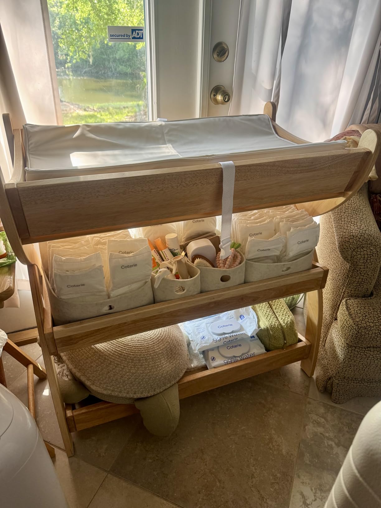 Comfy Cubs Baby Changing Table - Natural Wood with Two Open Shelves customer photo 1