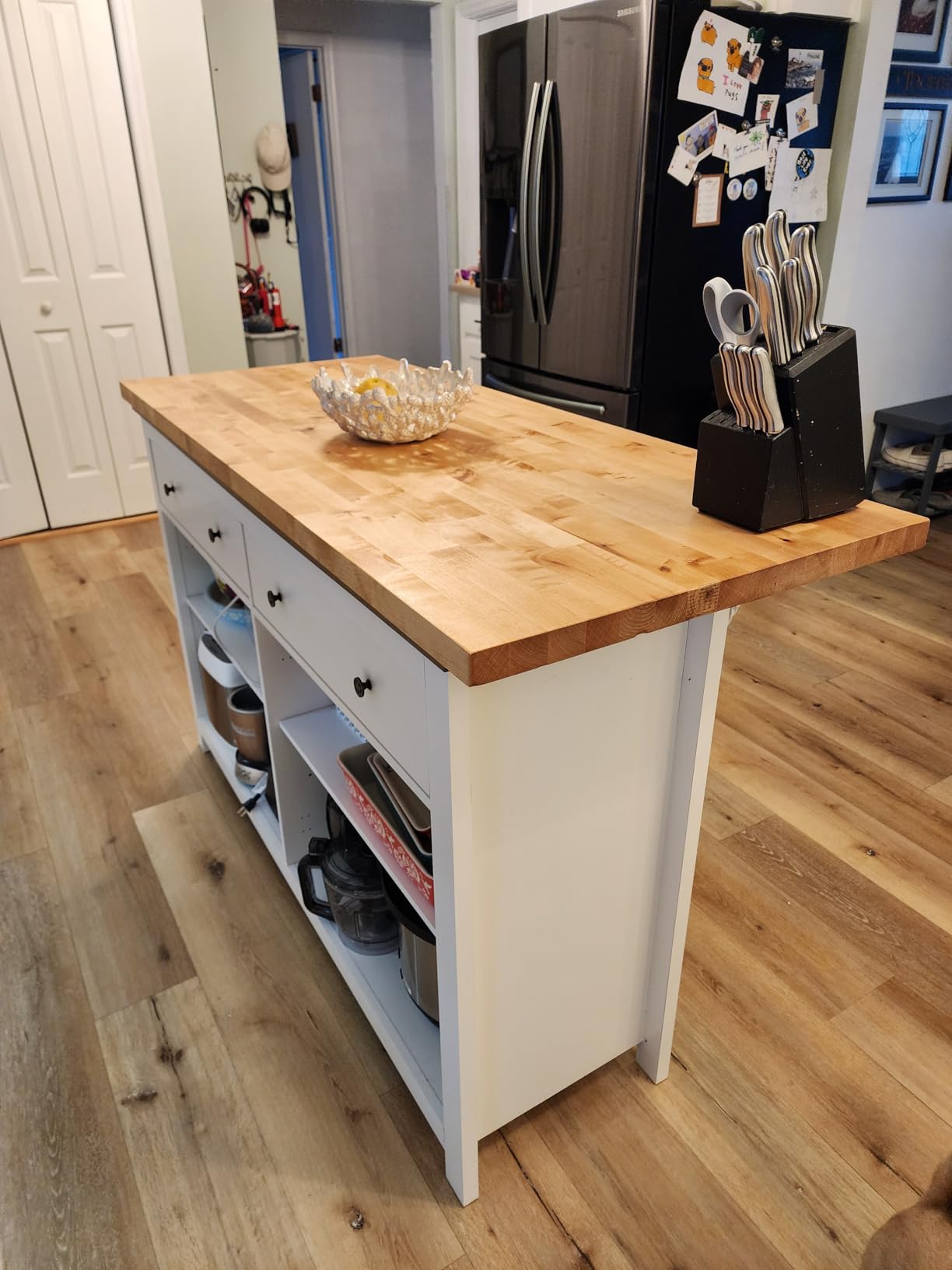 72x25 inch 1.5 Thick Butcher Block Countertop | 6ft Unfinished Solid Birch Wood Table Top DIY Wooden Board for Kitchen Island Dining Room, Washer Dryer Workbench customer photo 1