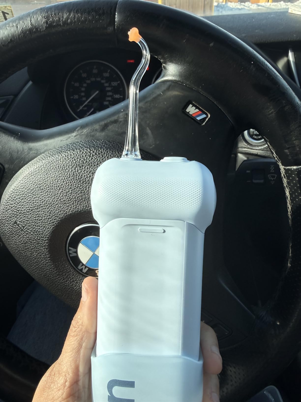 usmile C10 Portable Water Flosser for Travel, 95-Day Battery, IPX7, Blue | 180ml Tank, 4 Modes, 360° Nozzle, Cordless Oral Irrigator for Braces, Implants & Sensitive Teeth, Teeth Cleaner customer photo 2