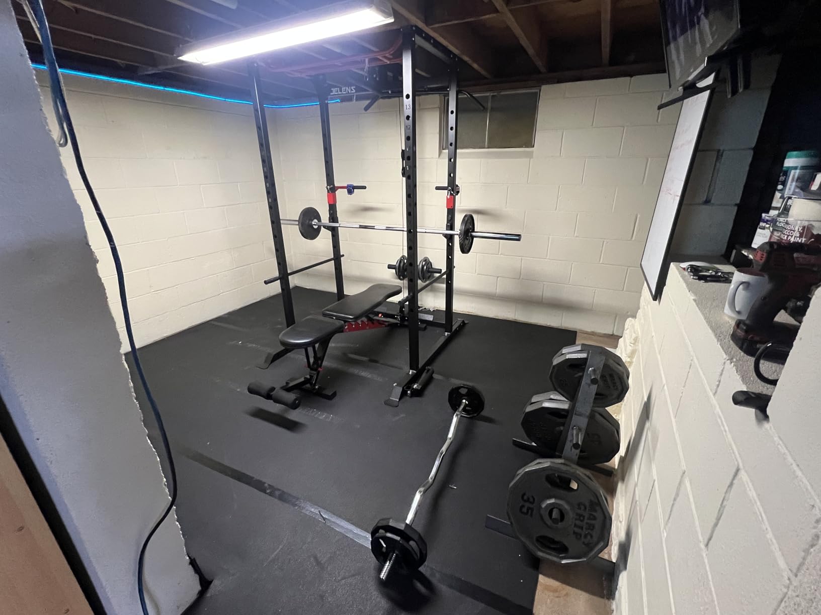 JELENS S11 Power Cage, 2000LB Multi-Function Power Rack with LAT Pulldown, Squat Rack with Adjustable Pulley System and Training Attachments, Weight Rack for Home Gym customer photo 1