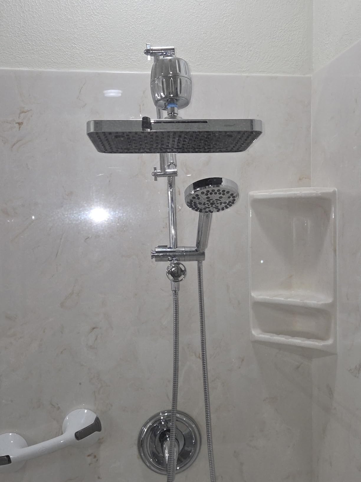 Hibbent cUPC Certified High Pressure 13'' Rainfall Shower Head with 5-Spray | Shower Heads with Handheld 10-Spray Combo, All Metal Easy Reach 4-way Diverter Arm, 71'' Hose & Holder, Matte Black customer photo 1
