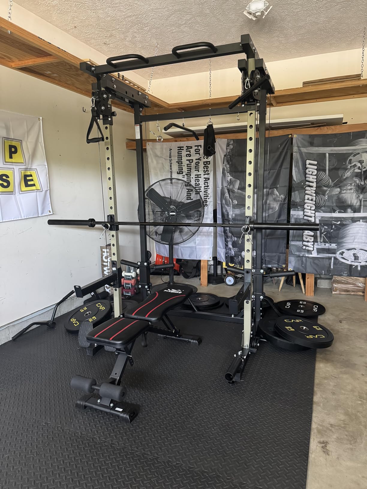 MAJOR FITNESS Drone3 Power Rack, 2500lbs Multi-Function Home Gym Squat Rack with Dual Pulley System, Pull-Up Bar & J-Hooks, Heavy-Duty Steel Frame customer photo 2