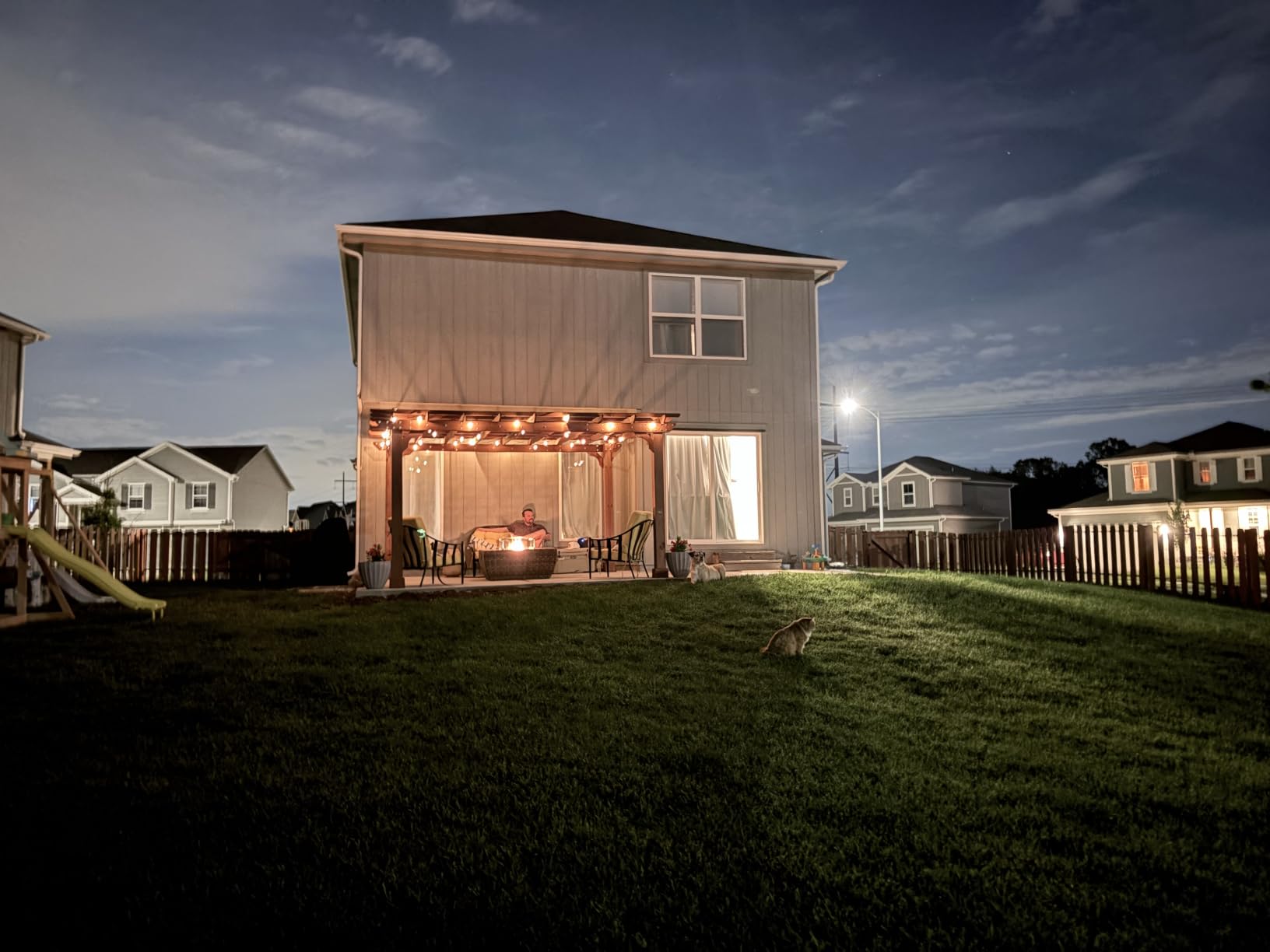 BlueWish 10' x 12' Patio Pergola, Cedar Wood Pergolas with Solid Structure, Pergola Kits, Outdoor Pergolas and Gazebos with Slatted Trellis Roof for Deck Backyard Grill Party Garden customer photo 2