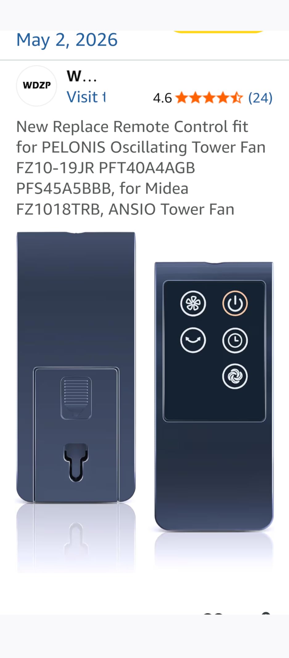 PELONIS 40 inch Bladeless Tower Fan for Bedroom, Standing Fan with Remote Control, 26ft/s, 90° Oscillation, 3 Speed Settings, 27 Db, 3 Modes, 15-Hour Timer, LED Display, Fan that Blows Cold Air, Grey customer photo 2