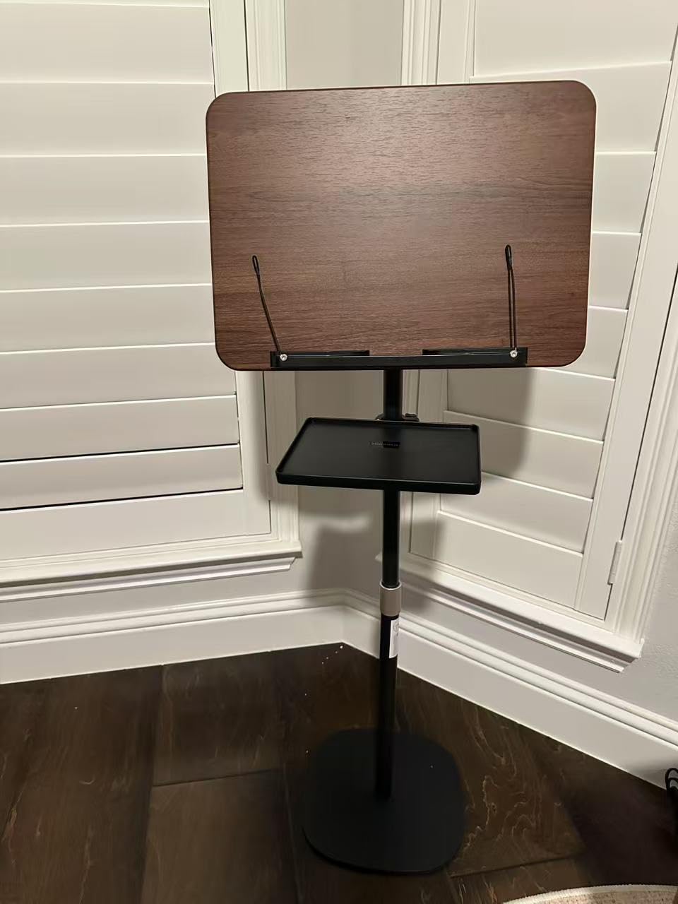 Snughome Lectern Podium Stand with Storage Tray, Height Adjustable Lectern Stand Mobile Podium, Portable Floor Standing Podium Lectern for Church, Weddings, Classroom, Speech customer photo 2