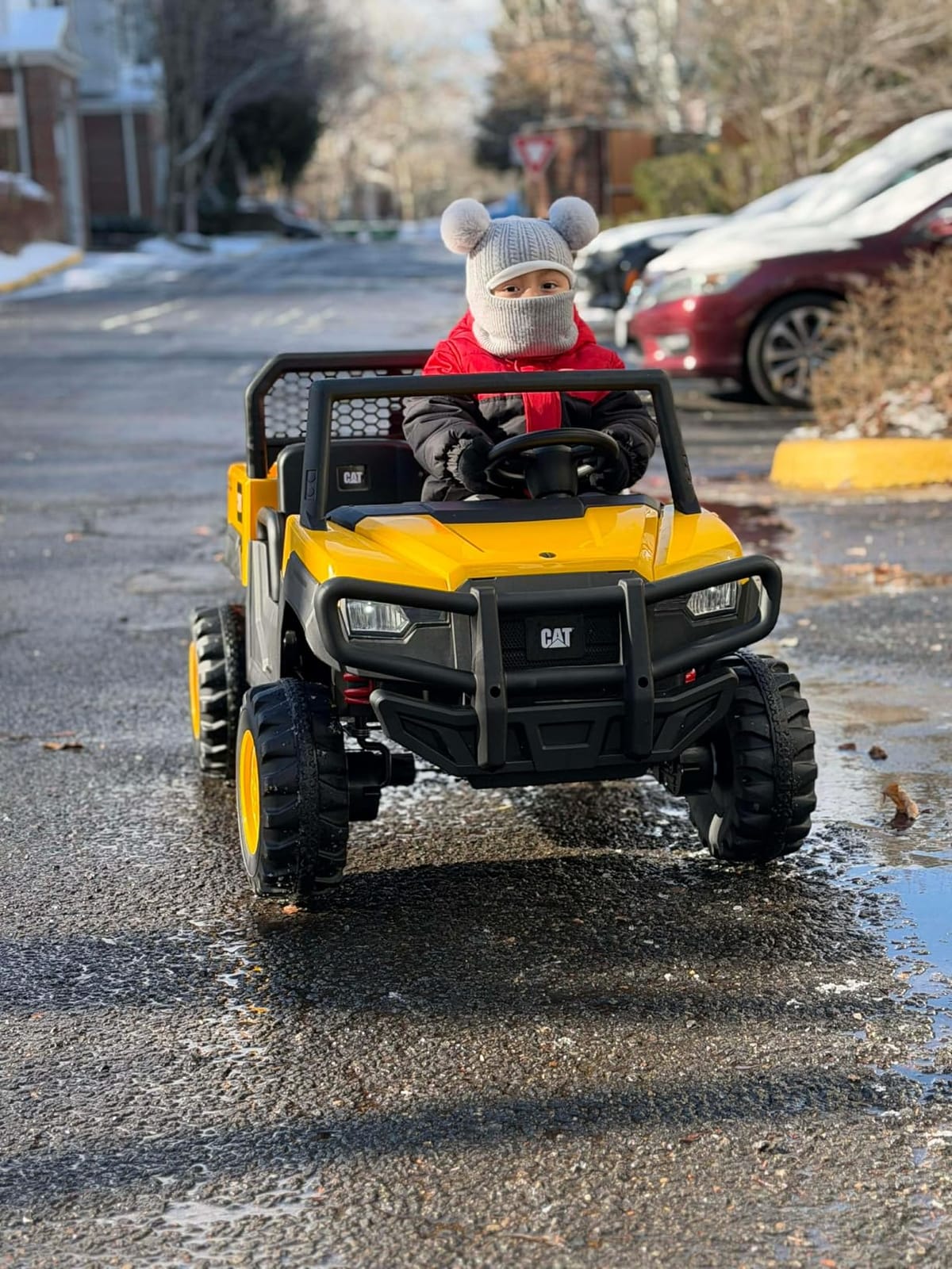 ANPABO Licensed Caterpillar 24V Ride On Toys with Dump Bed and Shovel | 2 seater ride on dump truck, remote control, 4x100w motors, up to 5mph, rear shock absorbers, bluetooth, gift for kids 3-6 customer photo 1