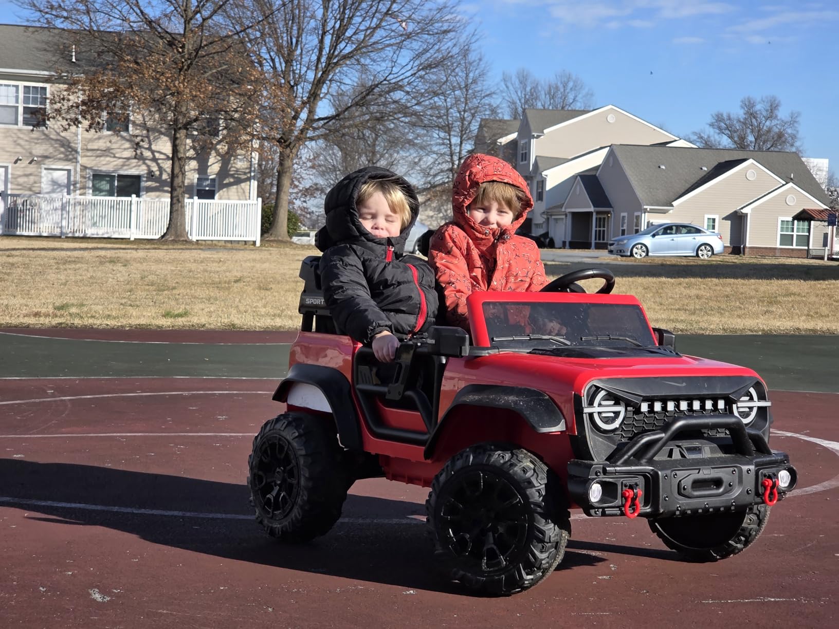 Best Choice Products Kids 24V 2-Seater Electric Ride On Car Truck w/ 132lb Weight Capacity, Parent Control, Bluetooth, LED Lights - Red customer photo 1