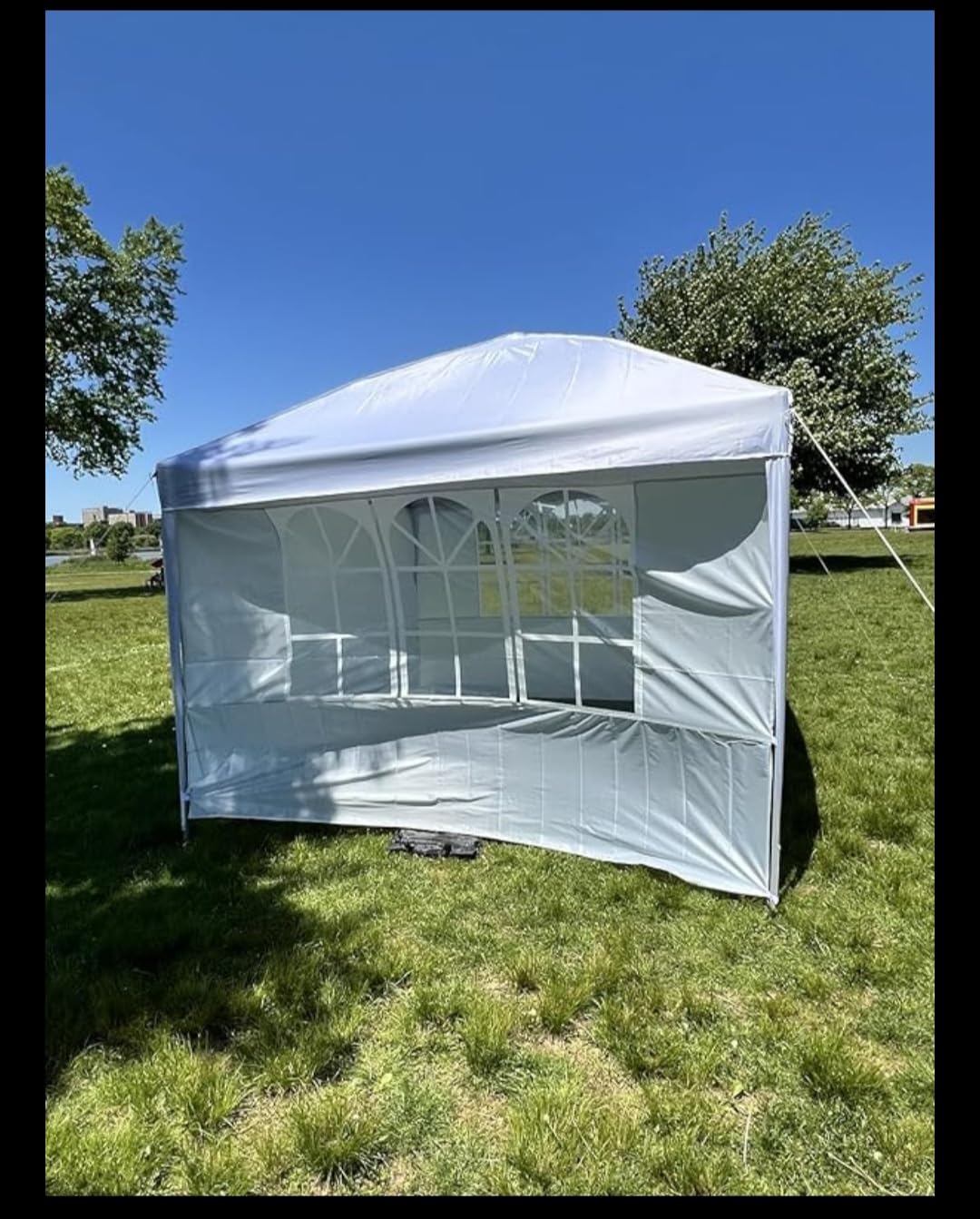 Driftalia 10x10 Pop Up Canopy Tent with Sidewalls, One-Push Instant Setup | 4 Removable Sidewalls, UPF 50+ Fabric, Carry Bag Included for Parties, Market, Camping, Beach & Outdoor Events customer photo 1