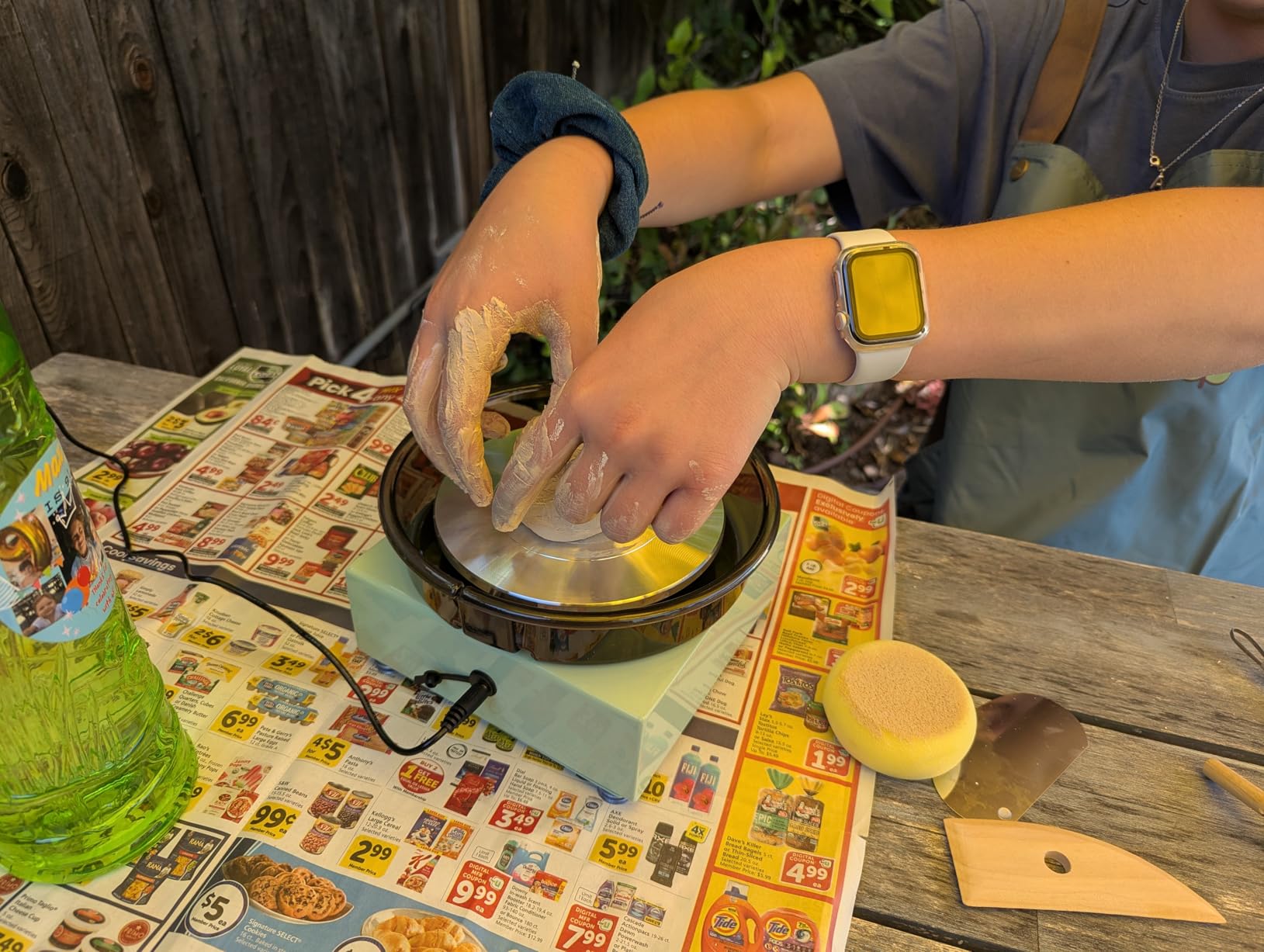 Mini Pottery Wheel for Kids, Beginners, Adults, All-in-one Kit | 6