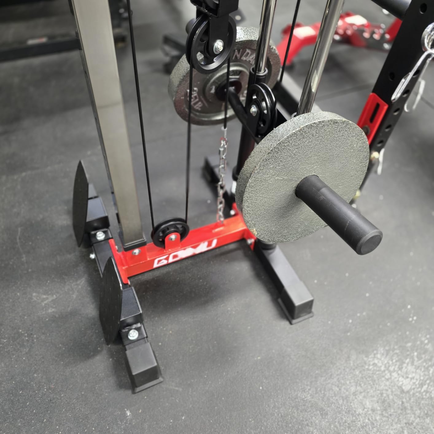 Wall Mount Cable Station, WM1 Cable Crossover Machine with 17 Positions, High and Low Cable Crossover Machine with Removable Footplate for Garage Home Gym customer photo 2