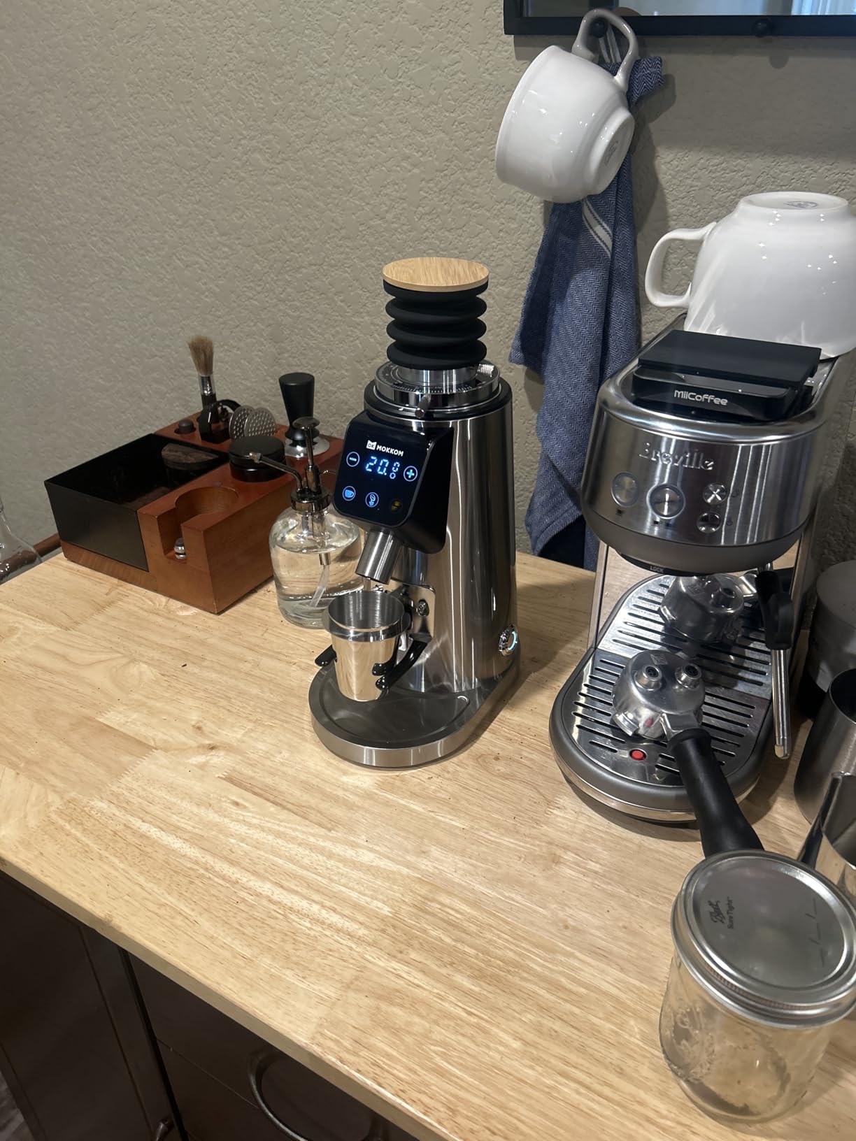 MOKKOM Professional 64mm Flat Burr Coffee Grinder with 100 Grind Settings, All-Metal Stainless Steel Body, Anti-Static, LED Display, Precision Electronic Timer customer photo 2