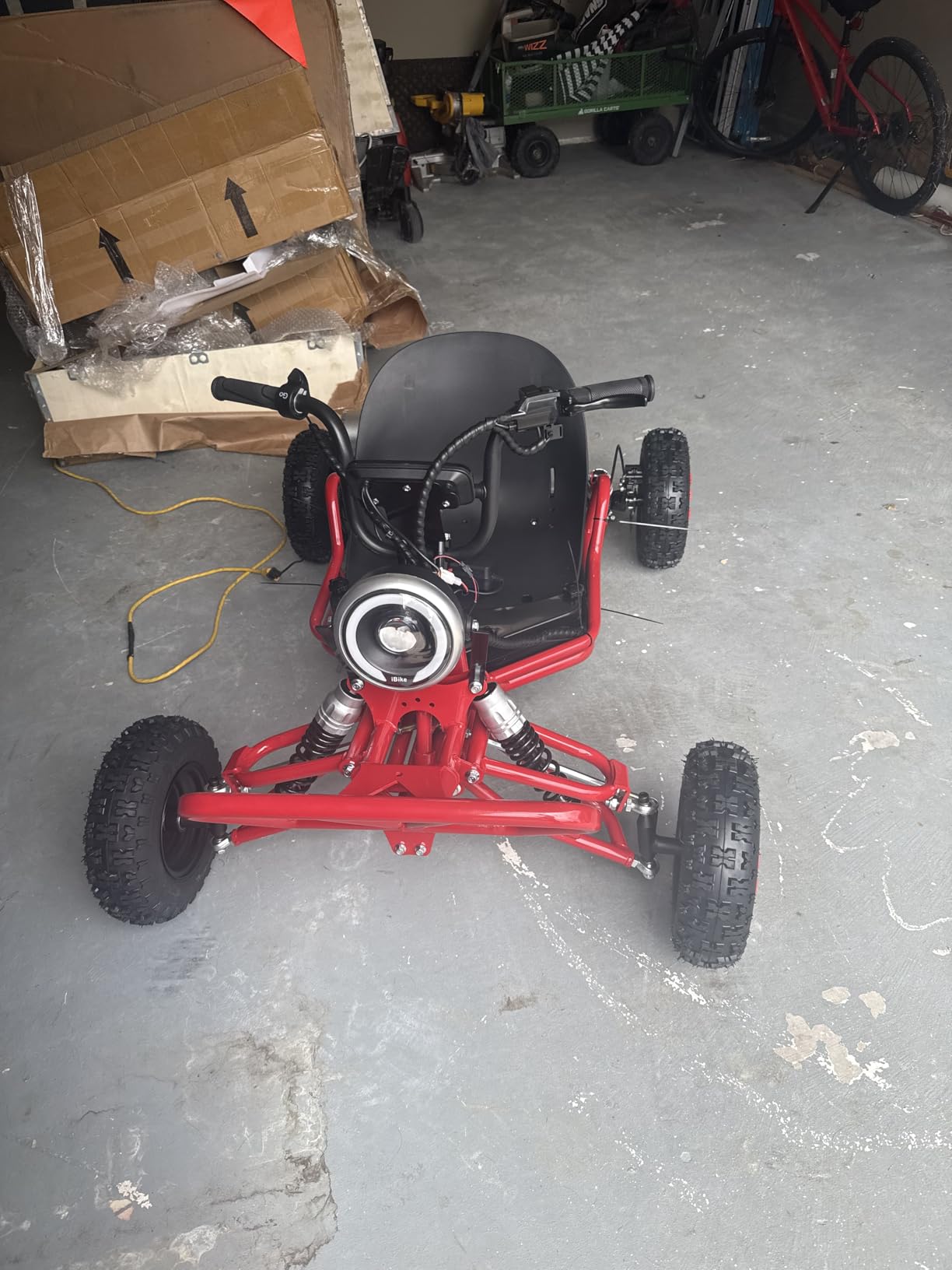 Zyliathor 48V 20Ah Electric Off-Road Go Kart for Adults & Kids (Red) | 30-Mile Range, Peak 2500W, 3 Speed 12-31 MPH, 4-Wheel Suspension, 4.10-6 Tires, Backyard Family Fun customer photo 1