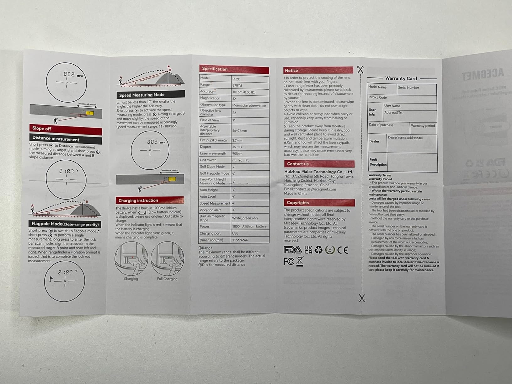 ACEGMET PFS5 Golf Range Finder, Slope & Triangulation, Magnetic, 1300 Yards | 7X Magnification, Flag Lock Vibration, Red & Black Display, Dual Power, IP65 Laser Rangefinder Golf Gifts, Case Included customer photo 1
