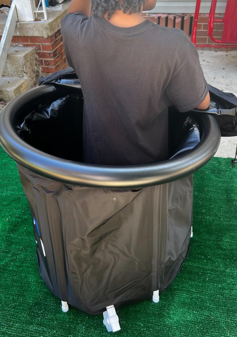 The Cold Pod Cold Plunge Tub: 85 Gal Round Tub with Full-Wrap UV-Reflective Insulation Cover Bundle for Indoor & Outdoors Use - Portable Ice Bath Tub for Athletes&Crossfitters &Wim Hof Enthusiasts customer photo 2