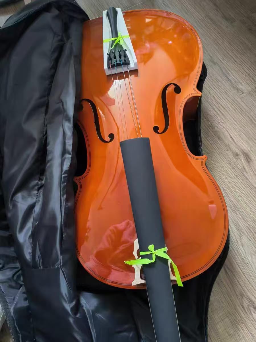 Full Size Cello Kit, Acoustic Cello Instrument for Adults,Students,Beginners,Complete Cello 4/4 Set with Portable Bag, Bow, Rosin, White Color customer photo 1